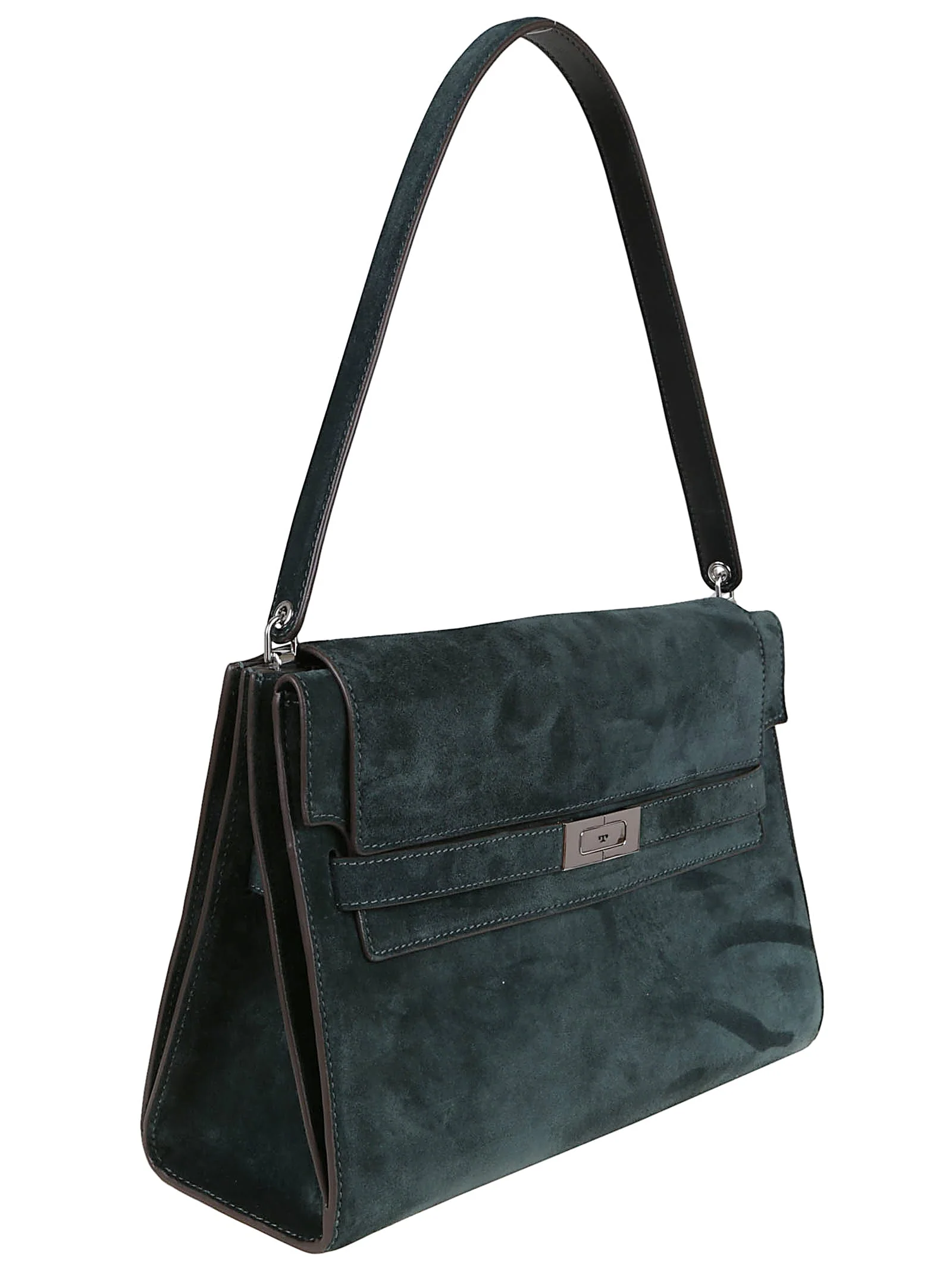 Tory Burch Lee Radziwill Suede Large Shoulder Bag - Warm Teal - Image 3