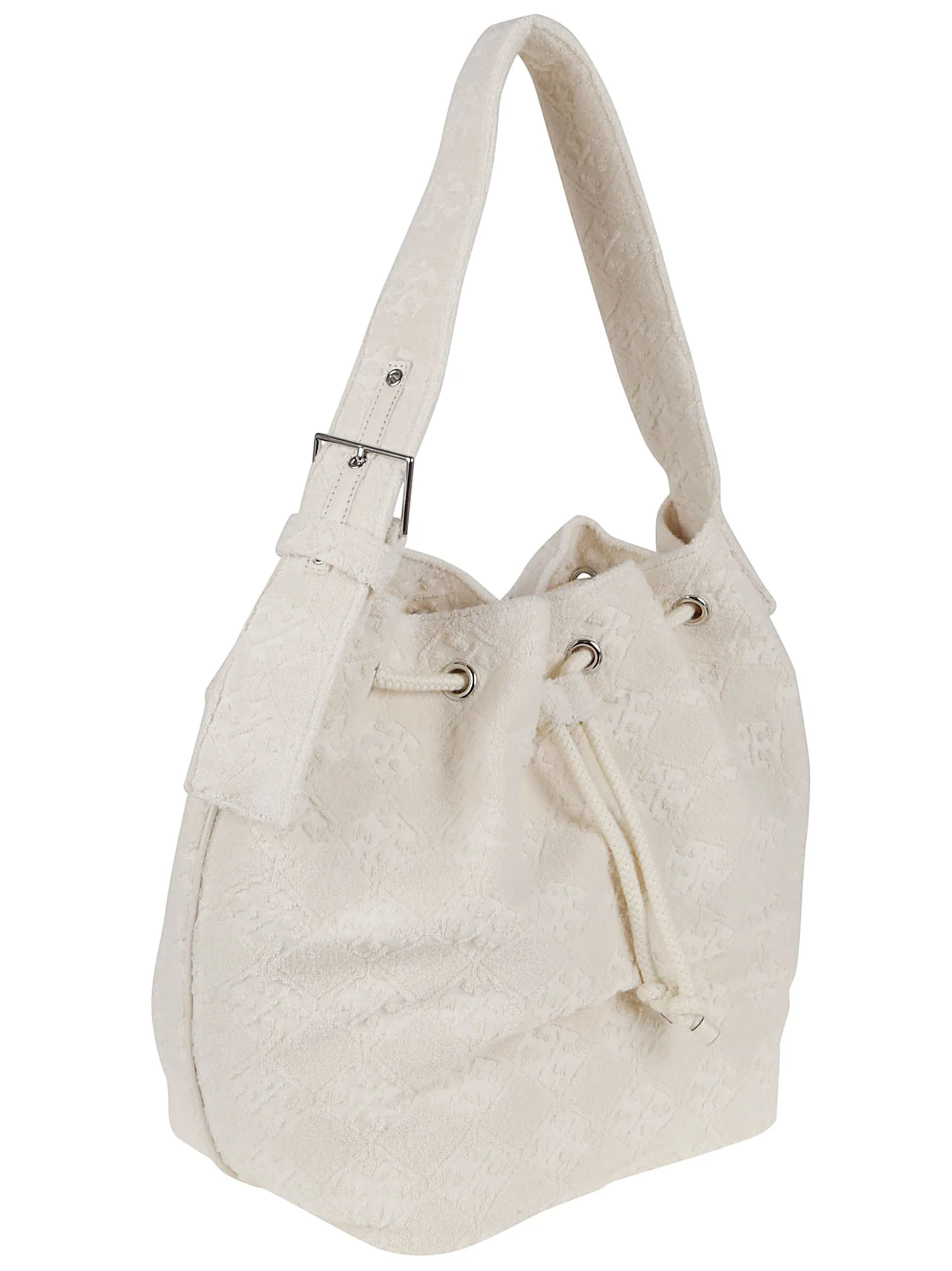Tory Burch T Monogram Terry Oversized Bucket Bag - New Ivory - Image 3