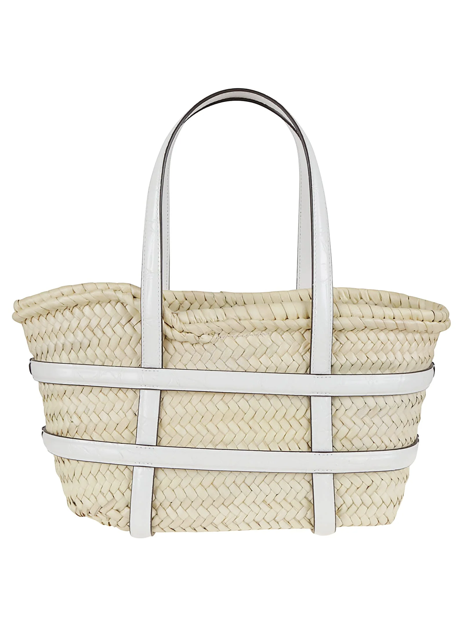 Tory Burch Ella Straw Small Basket Bag - Blanc - Image 2