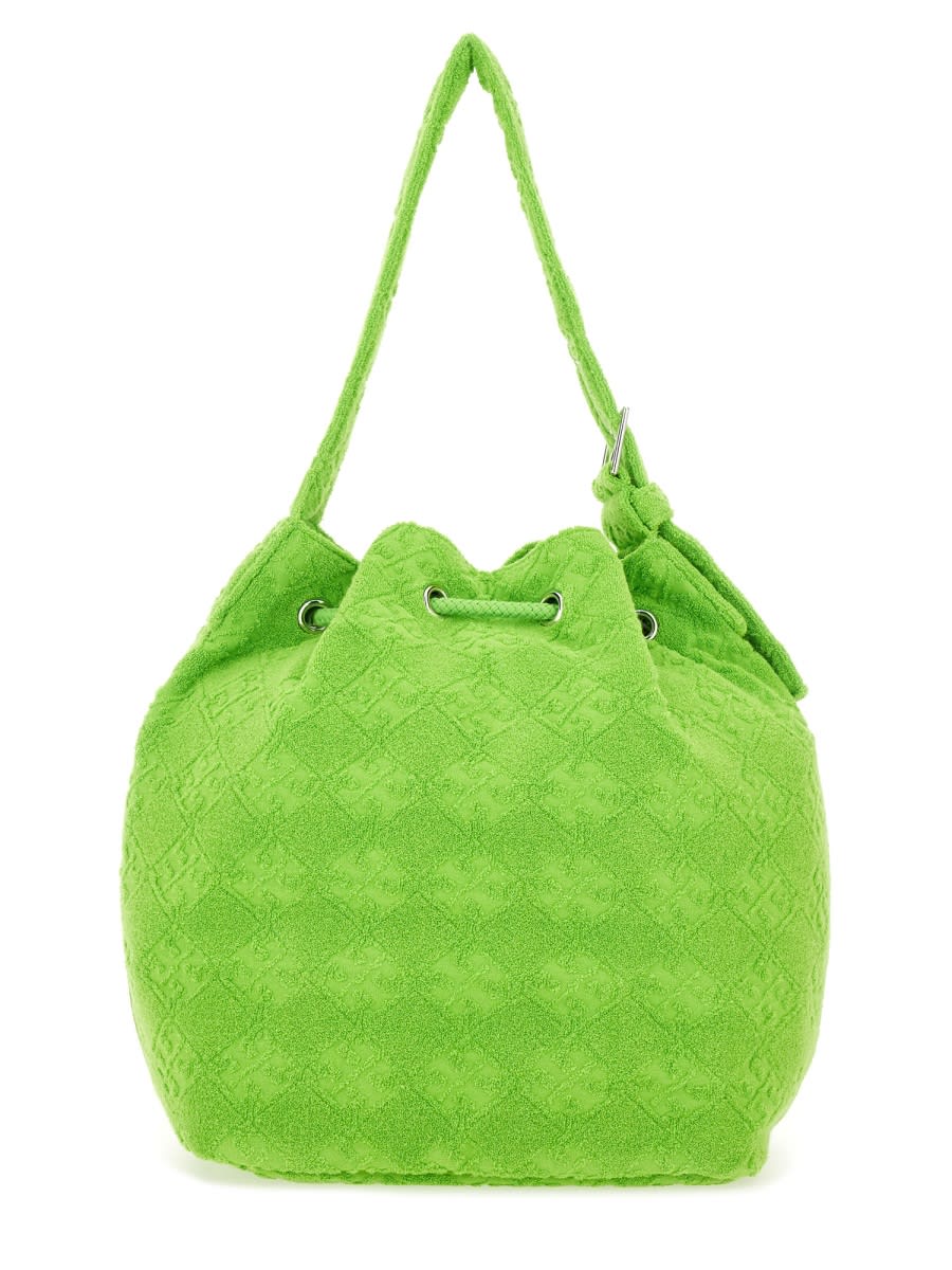 Tory Burch Oversized T Monogram Bucket Bag - Green - Image 2