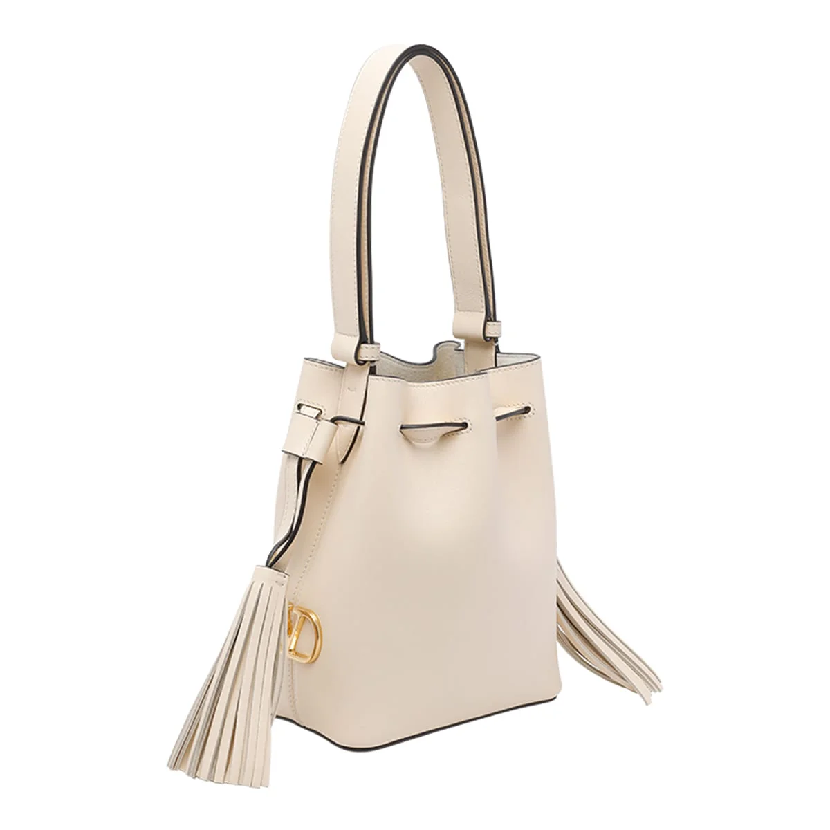 Valentino Garavani Small Drawstring Bucket Bag - White - Image 2