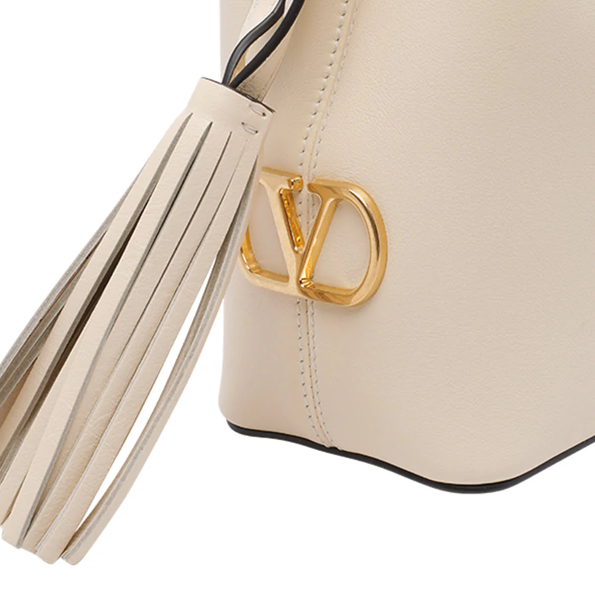 Valentino Garavani Small Drawstring Bucket Bag - White - Image 4