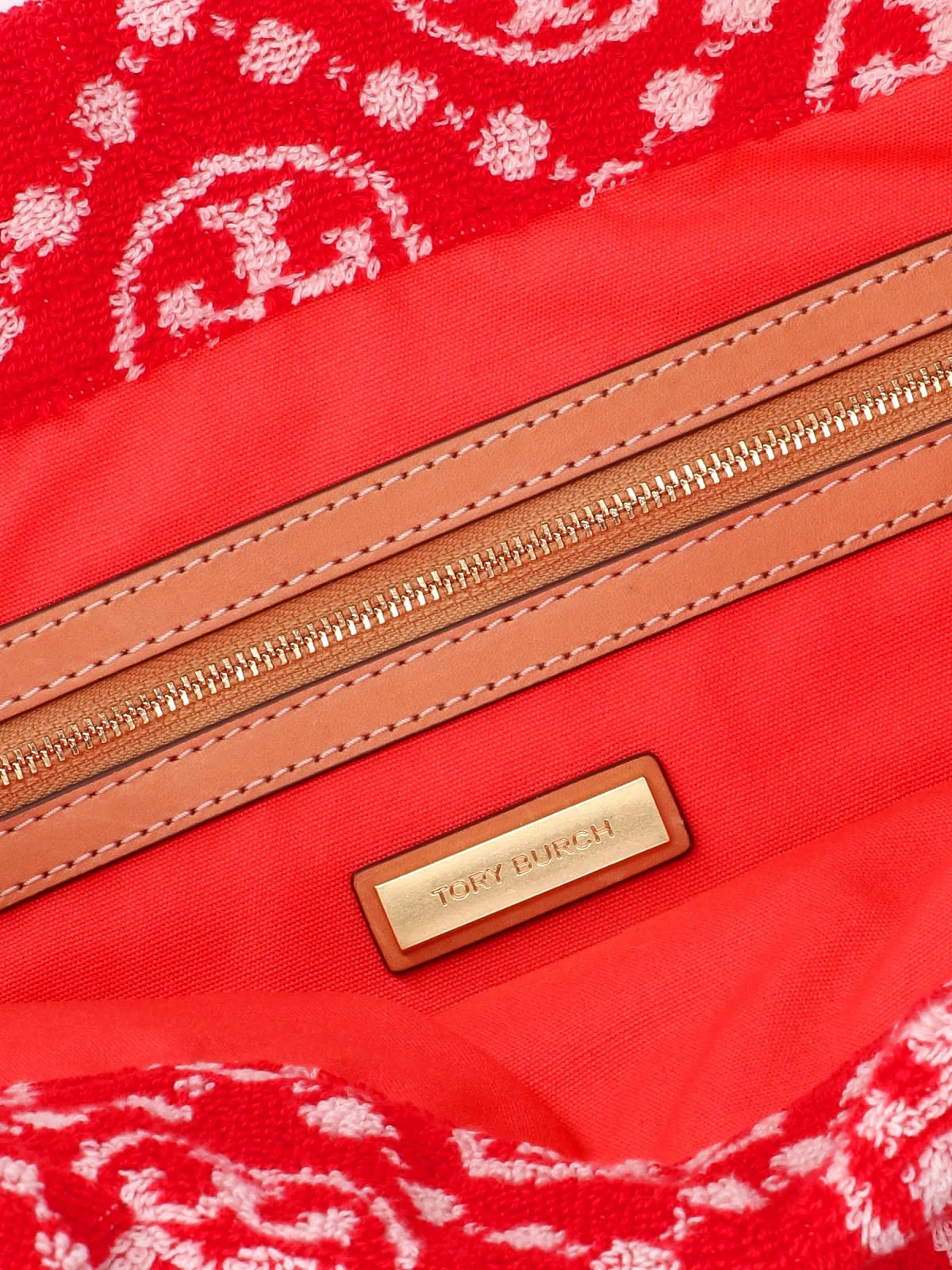 Tory Burch T Monogram Terry Tote Bag - Rosso - Image 4