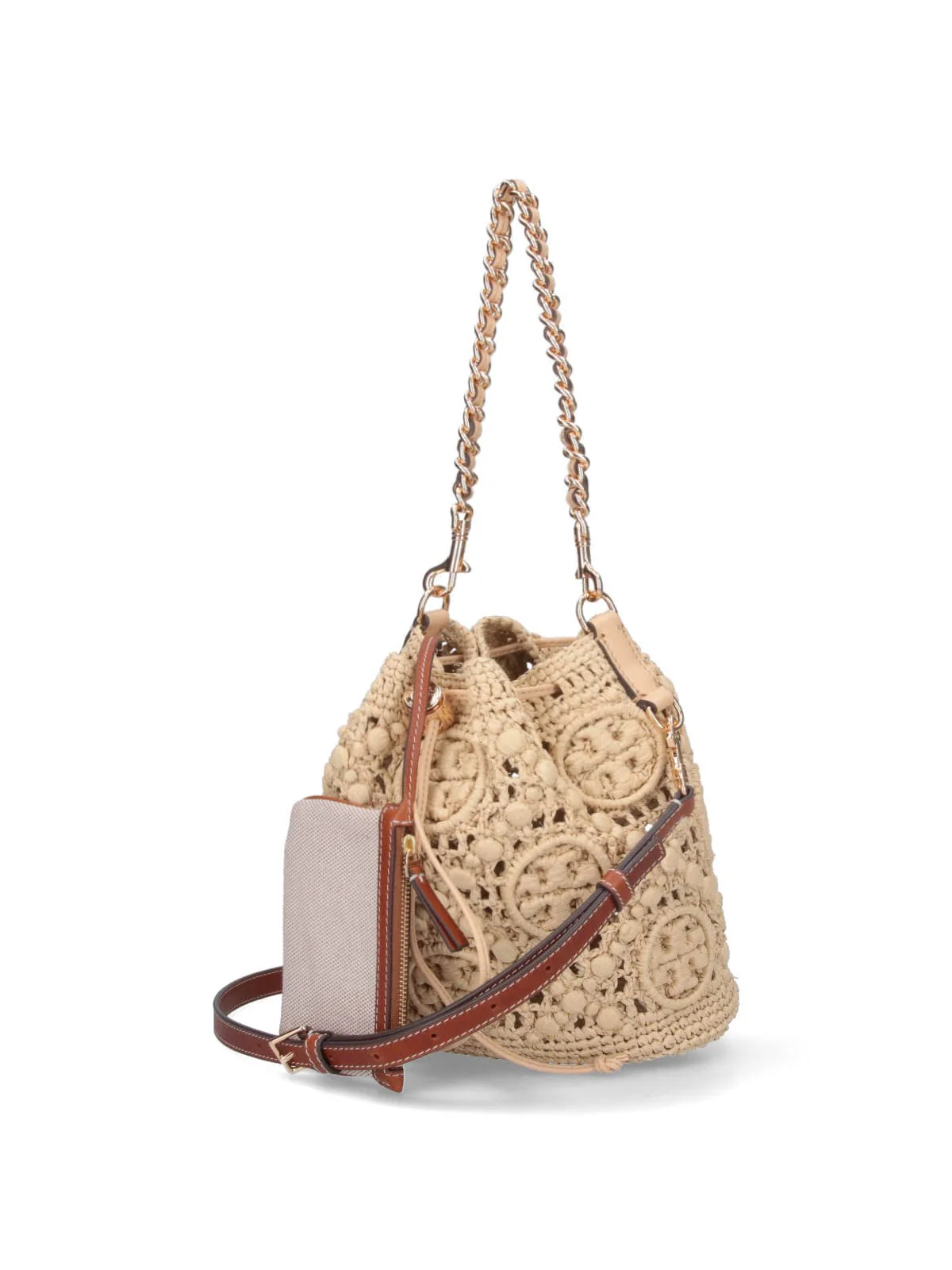 Tory Burch Medium Bucket Bag T Monogram - Natural - Image 2