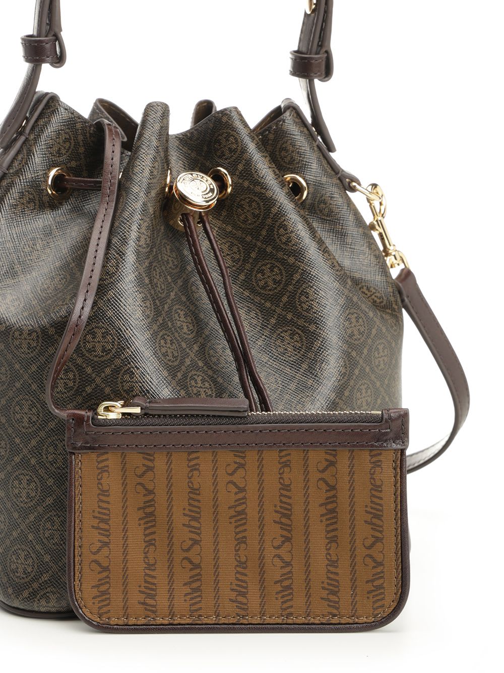 Tory Burch t Monogram Bucket Bag - Beige - Image 5