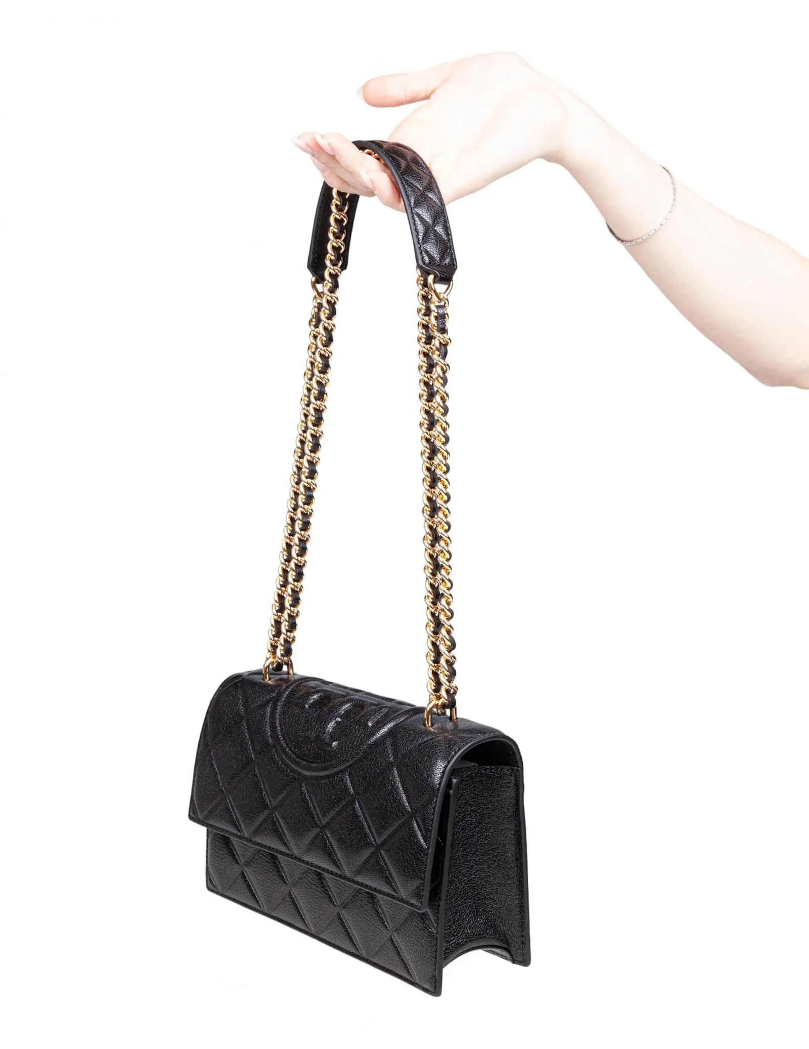 Tory Burch Fleming Small Leather Crossbody Bag - Black - Image 2