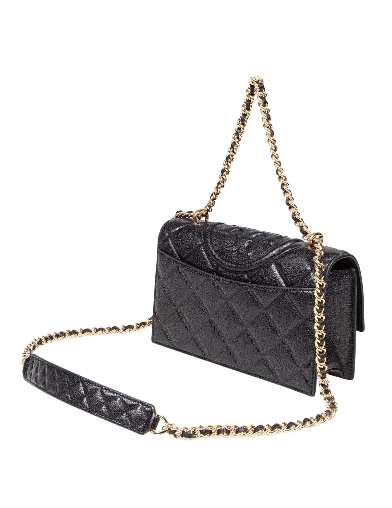 Tory Burch Fleming Small Leather Crossbody Bag - Black - Image 3