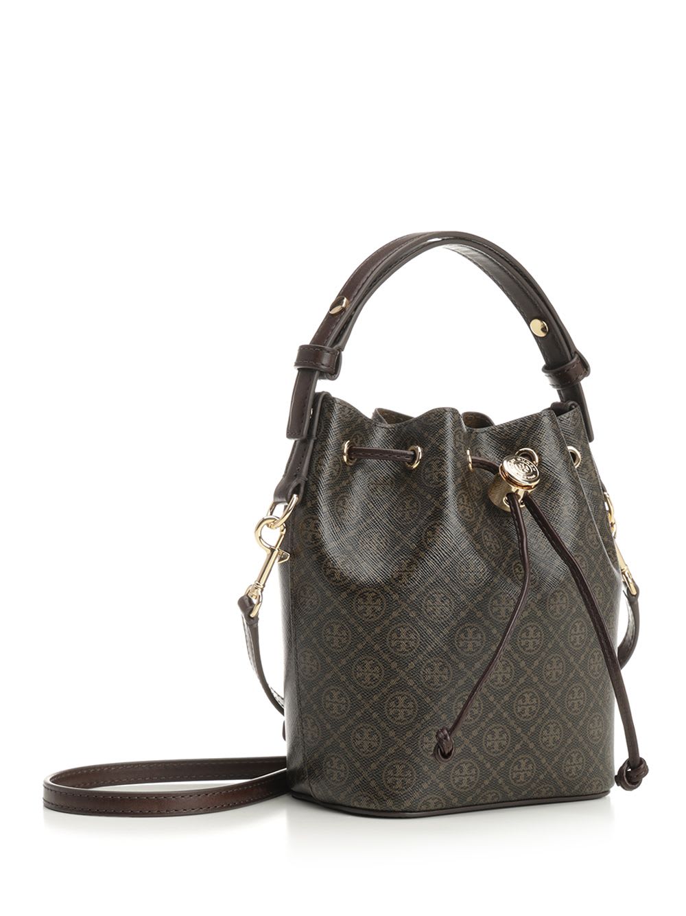 Tory Burch T Monogram Mini Bucket Bag - Beige - Image 2