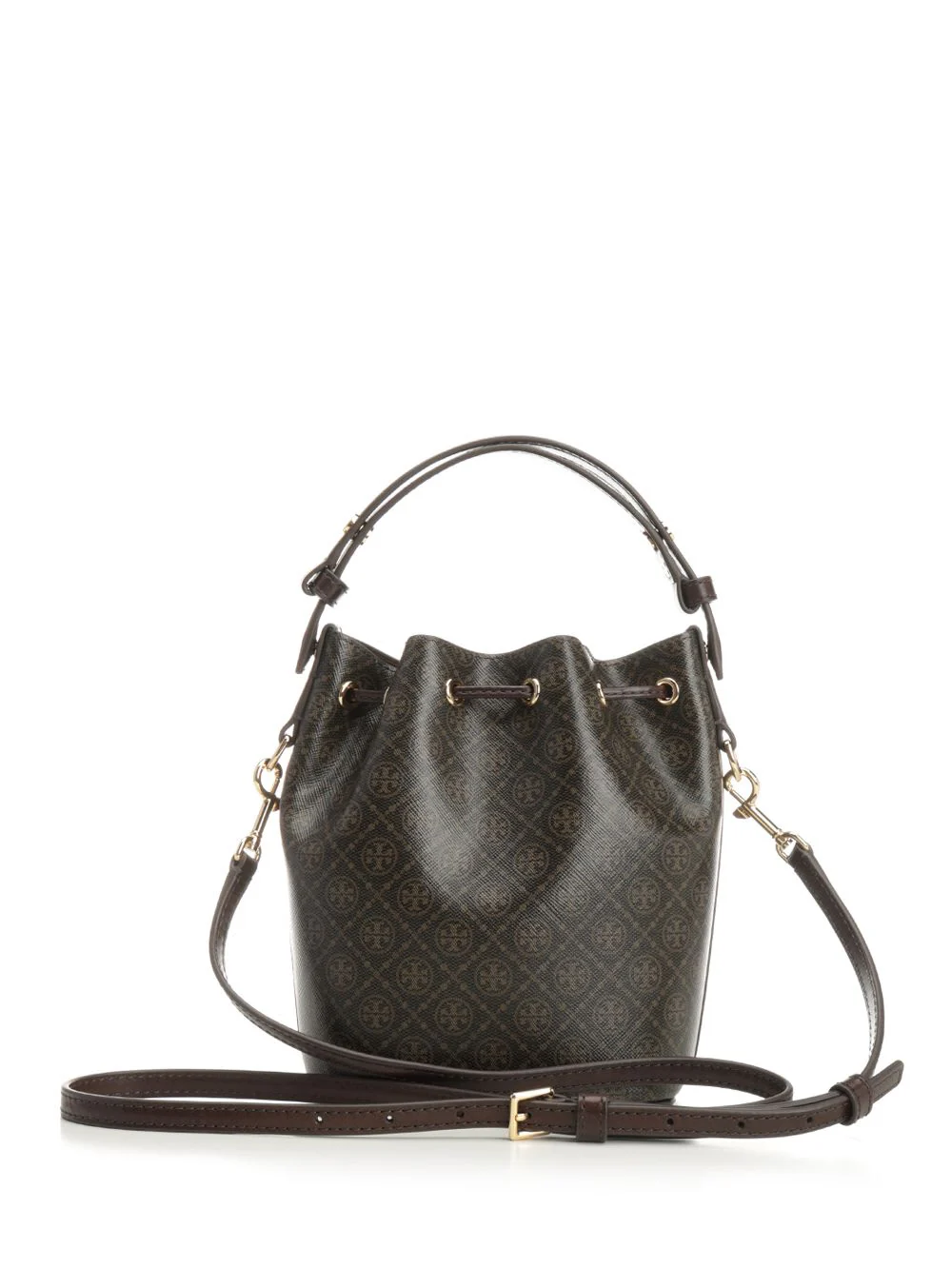 Tory Burch T Monogram Mini Bucket Bag - Beige - Image 3