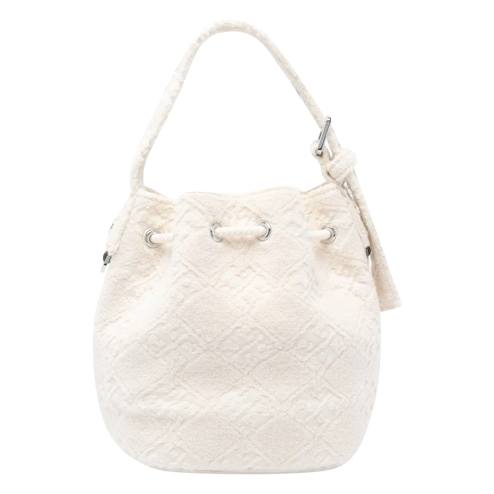 Tory Burch T Monogram Terry Mini Bucket Bag - White - Image 3