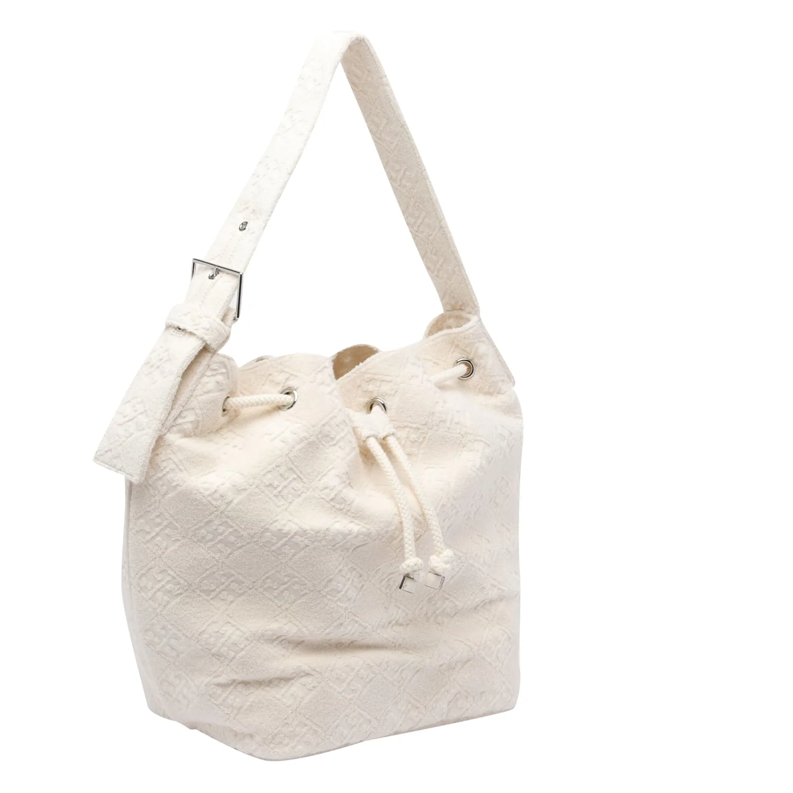 Tory Burch T Monogram Terry Bucket Bag - White - Image 2