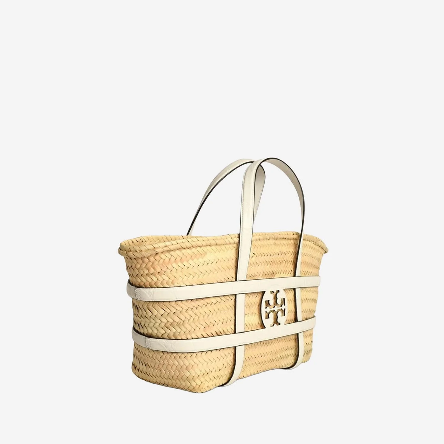 Tory Burch Ella Basket Straw Shopping Bag - White - Image 2