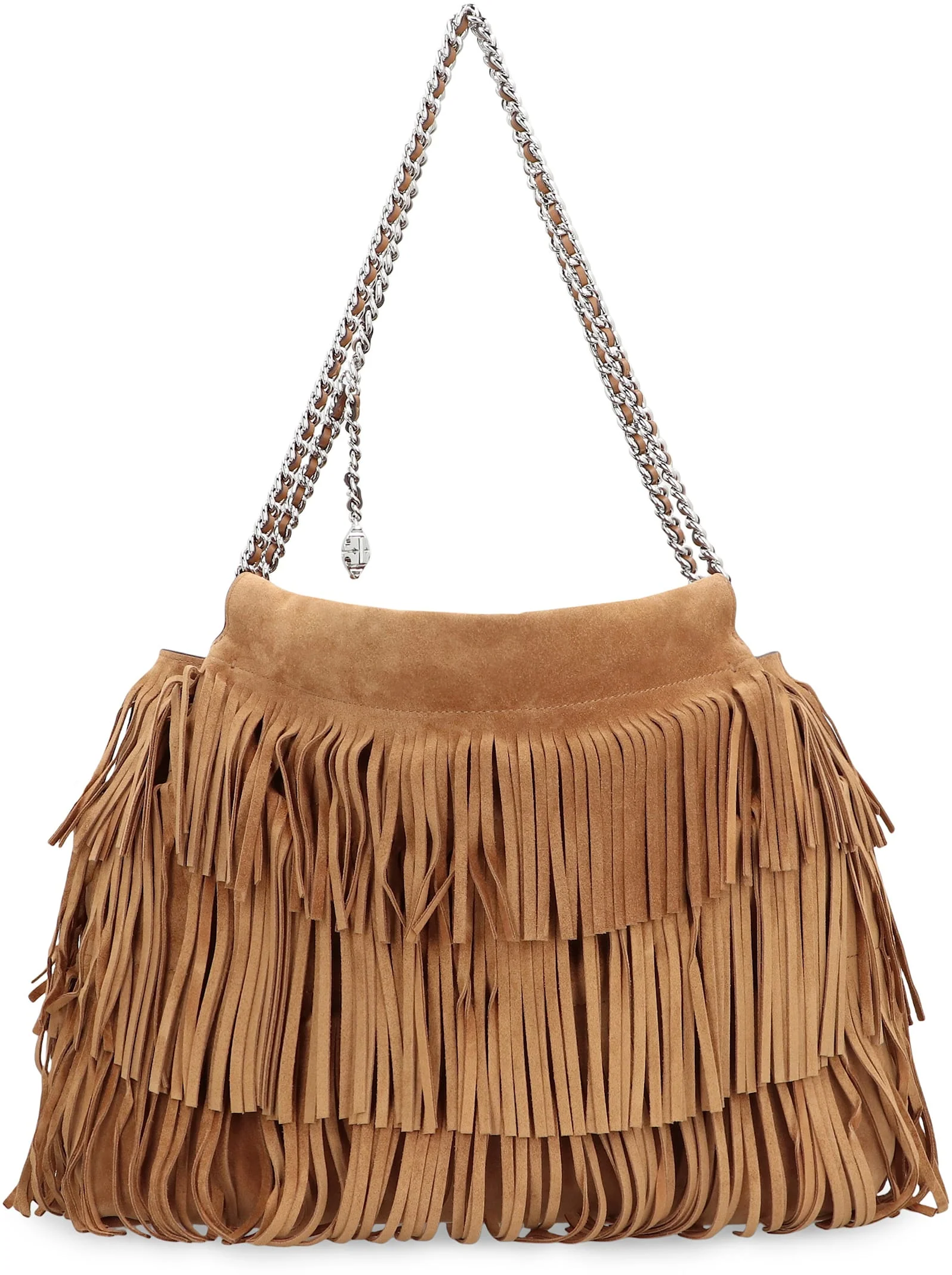 Tory Burch Fleming In Suede With Fringes Hobo Bag - Brown - Image 4