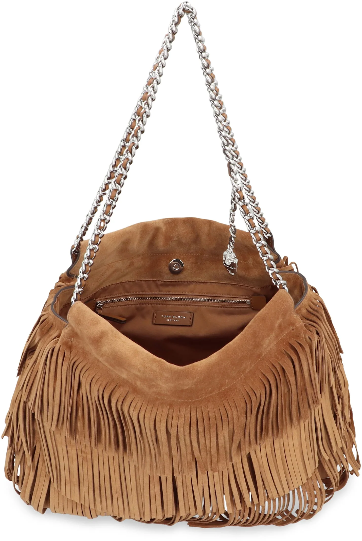 Tory Burch Fleming In Suede With Fringes Hobo Bag - Brown - Image 5