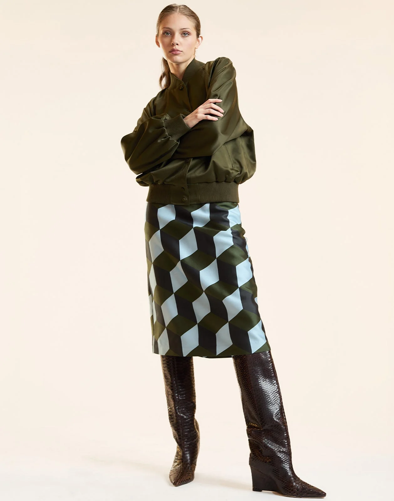 Cynthia Rowley Silk Wool Midi Skirt - Image 4
