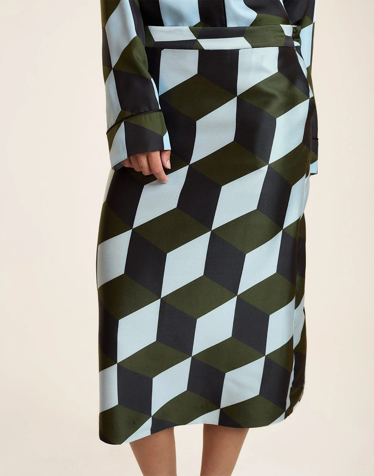 Cynthia Rowley Silk Wool Midi Skirt - Image 6