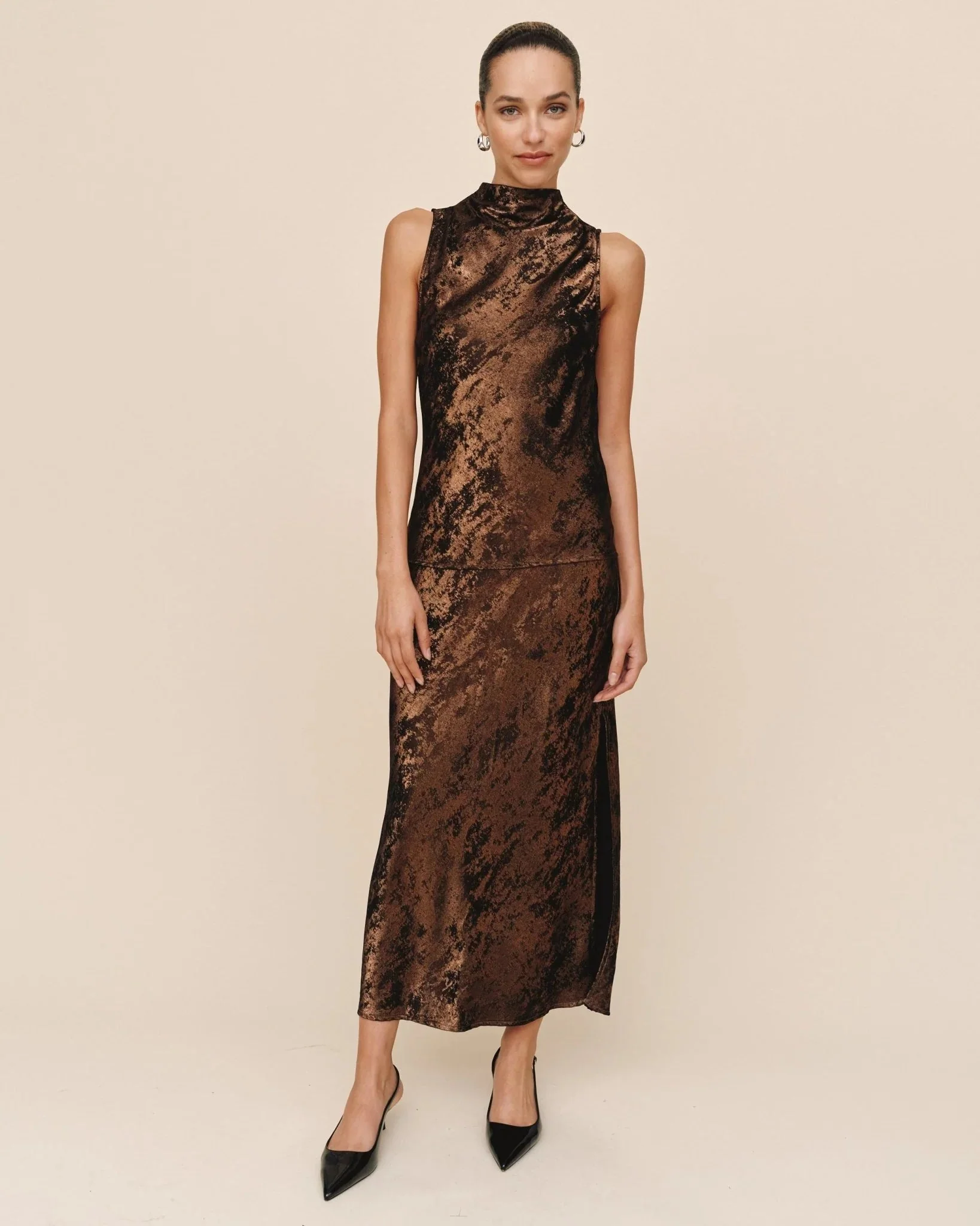 Bella Dahl Shimmer Bias Maxi Skirt - Image 5