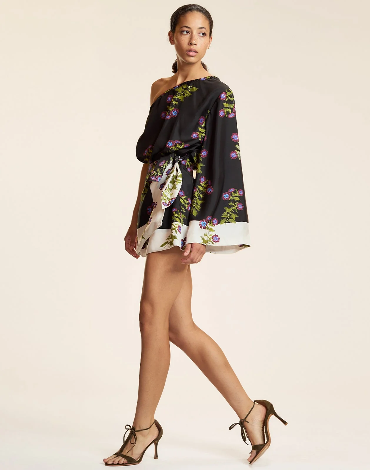 Cynthia Rowley Bon Voyage Silk Dress - BLKFL - Image 3