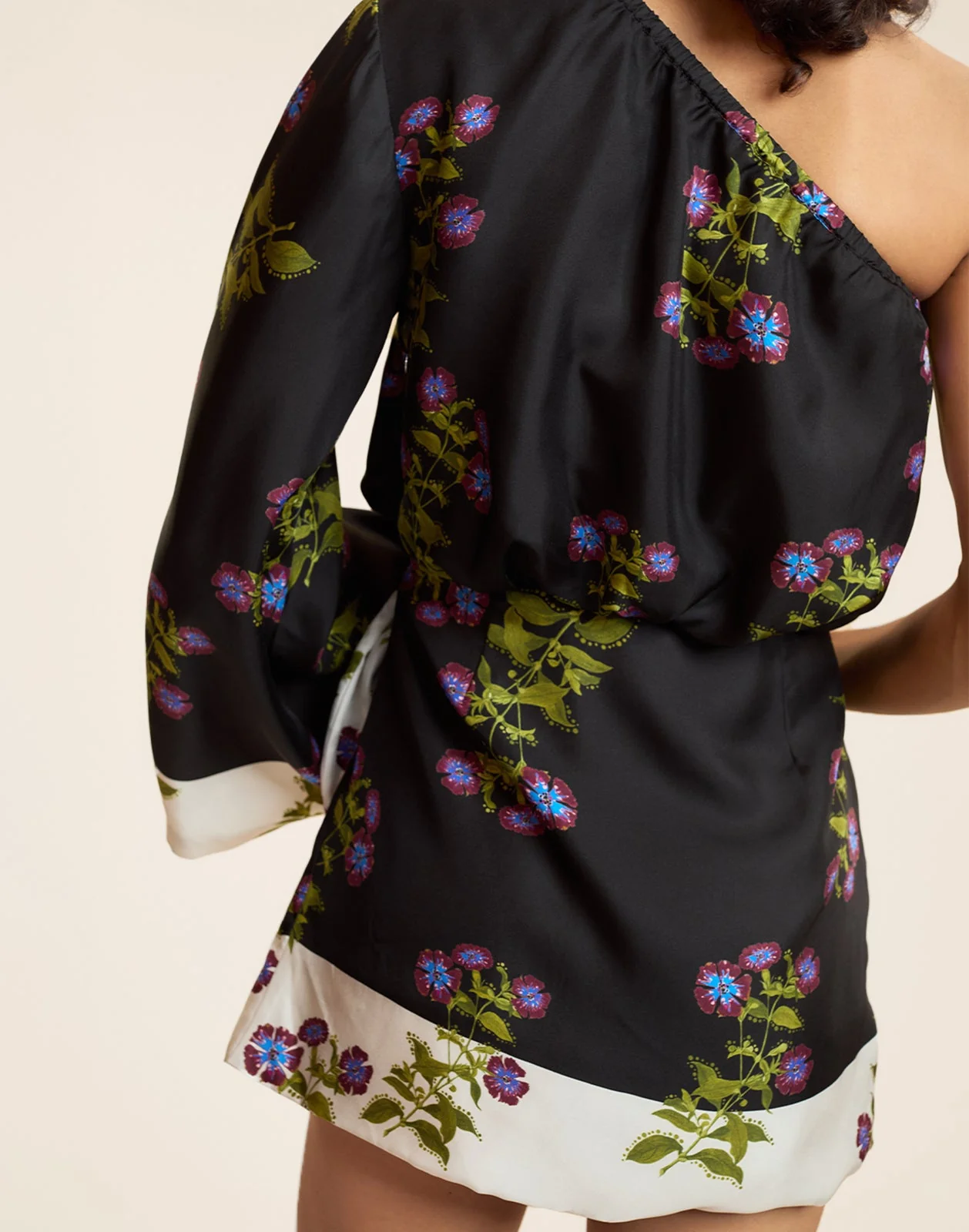 Cynthia Rowley Bon Voyage Silk Dress - BLKFL - Image 5