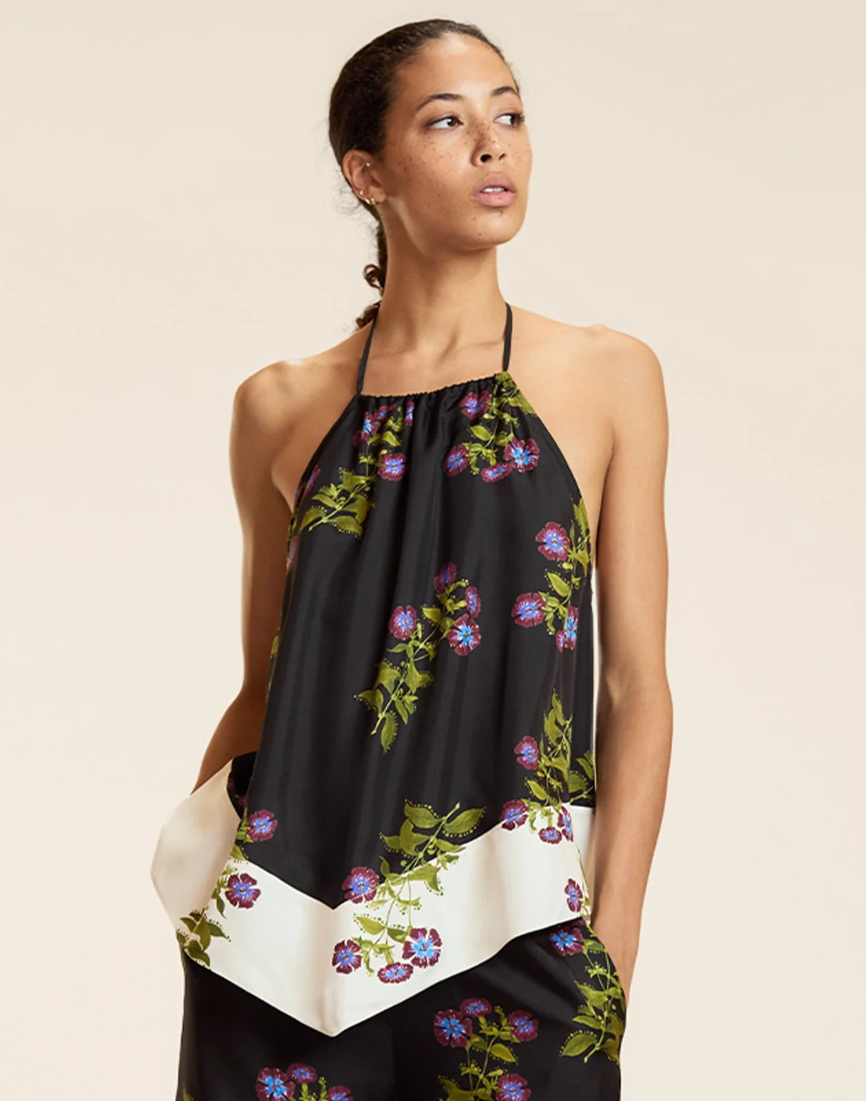 Cynthia Rowley Bon Voyage Top - BLKFL - Image 2