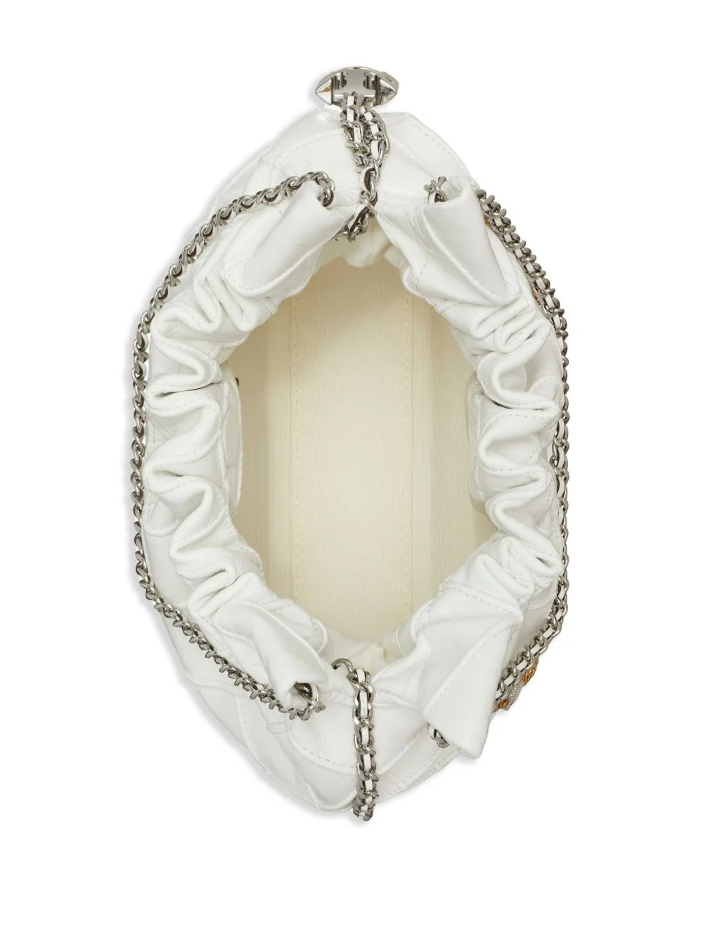 Tory Burch Fleming Mini Leather Hobo Bag - White - Image 4