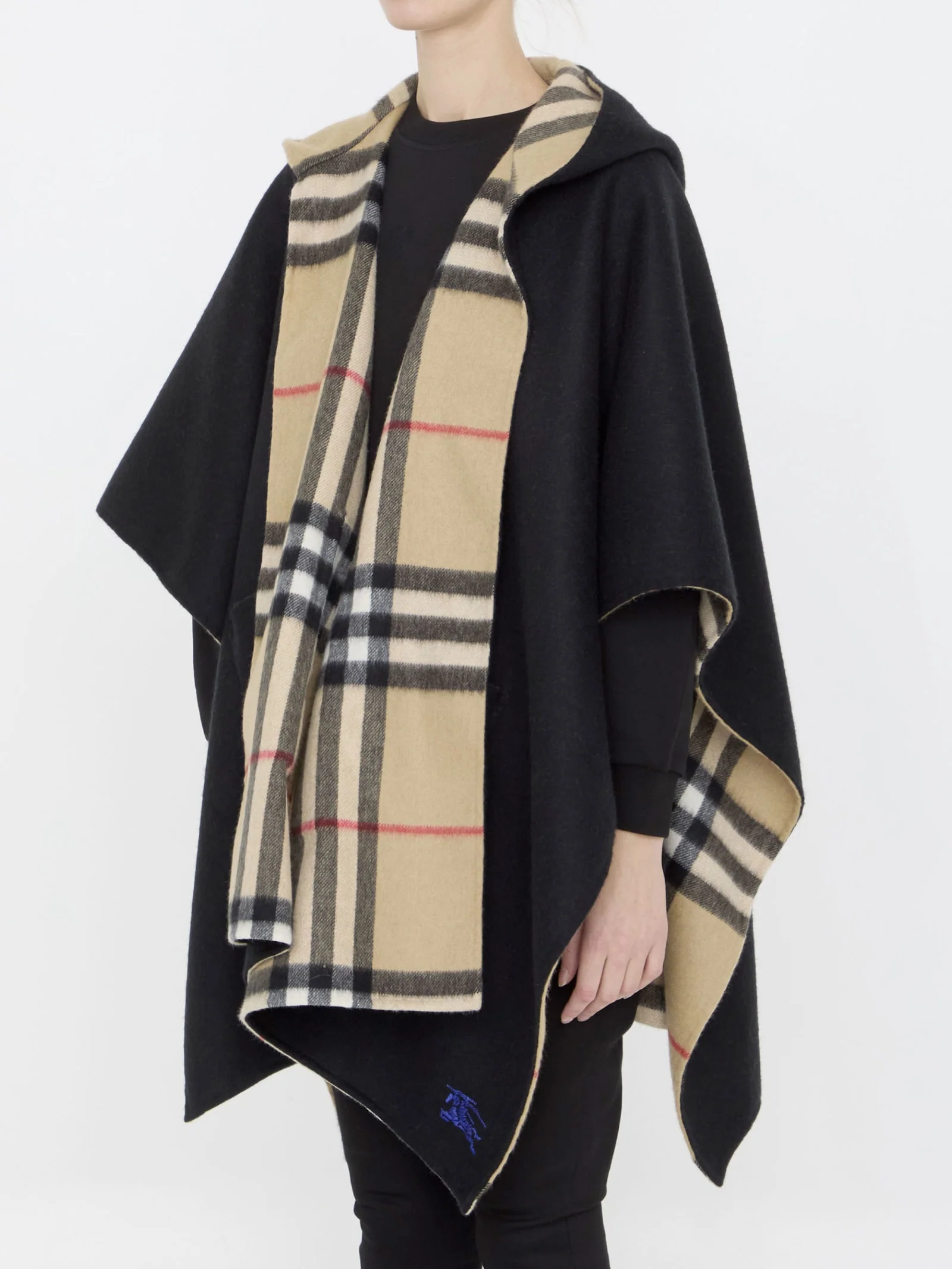 Burberry Cashmere Cape - Black/Neutrals - Image 2