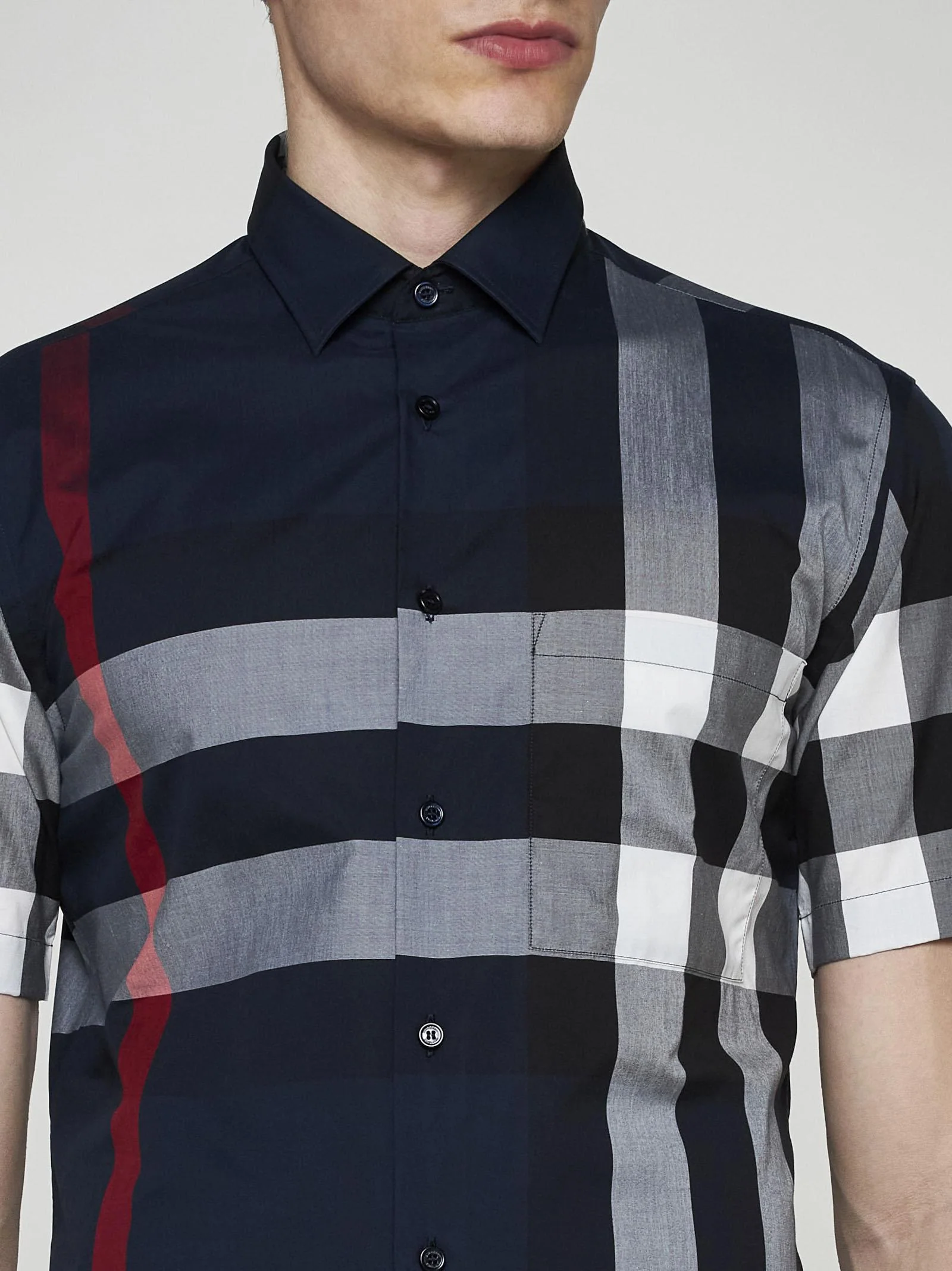 Burberry Summerton Check Cotton Shirt - Blue/Multicolour - Image 4