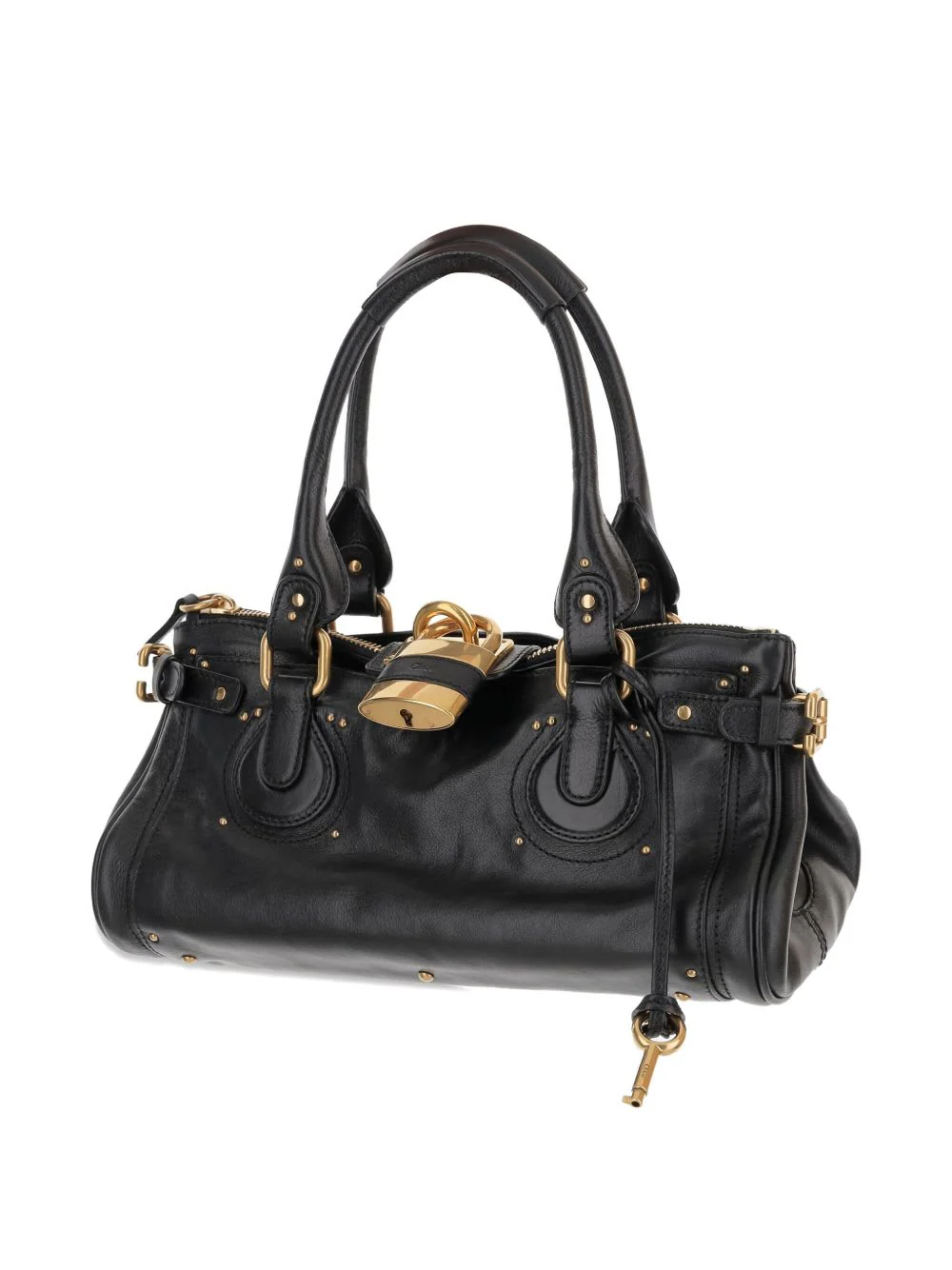 Chloé Paddington Leather Shoulder Bag - Black - Image 2