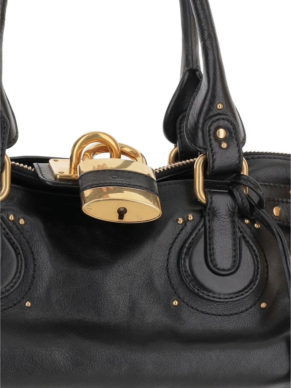 Chloé Paddington Leather Shoulder Bag - Black - Image 3