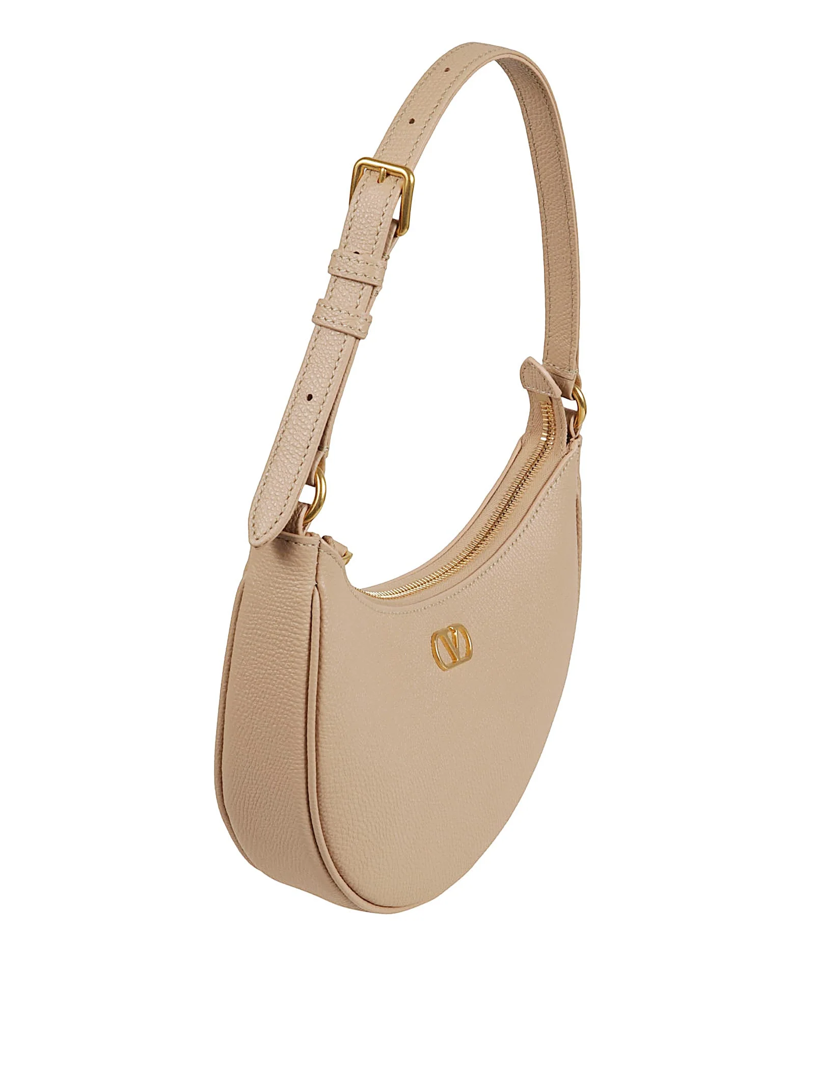 Valentino Garavani Mini Hobo V Logo Signature Handbag - Rose Sand - Image 3
