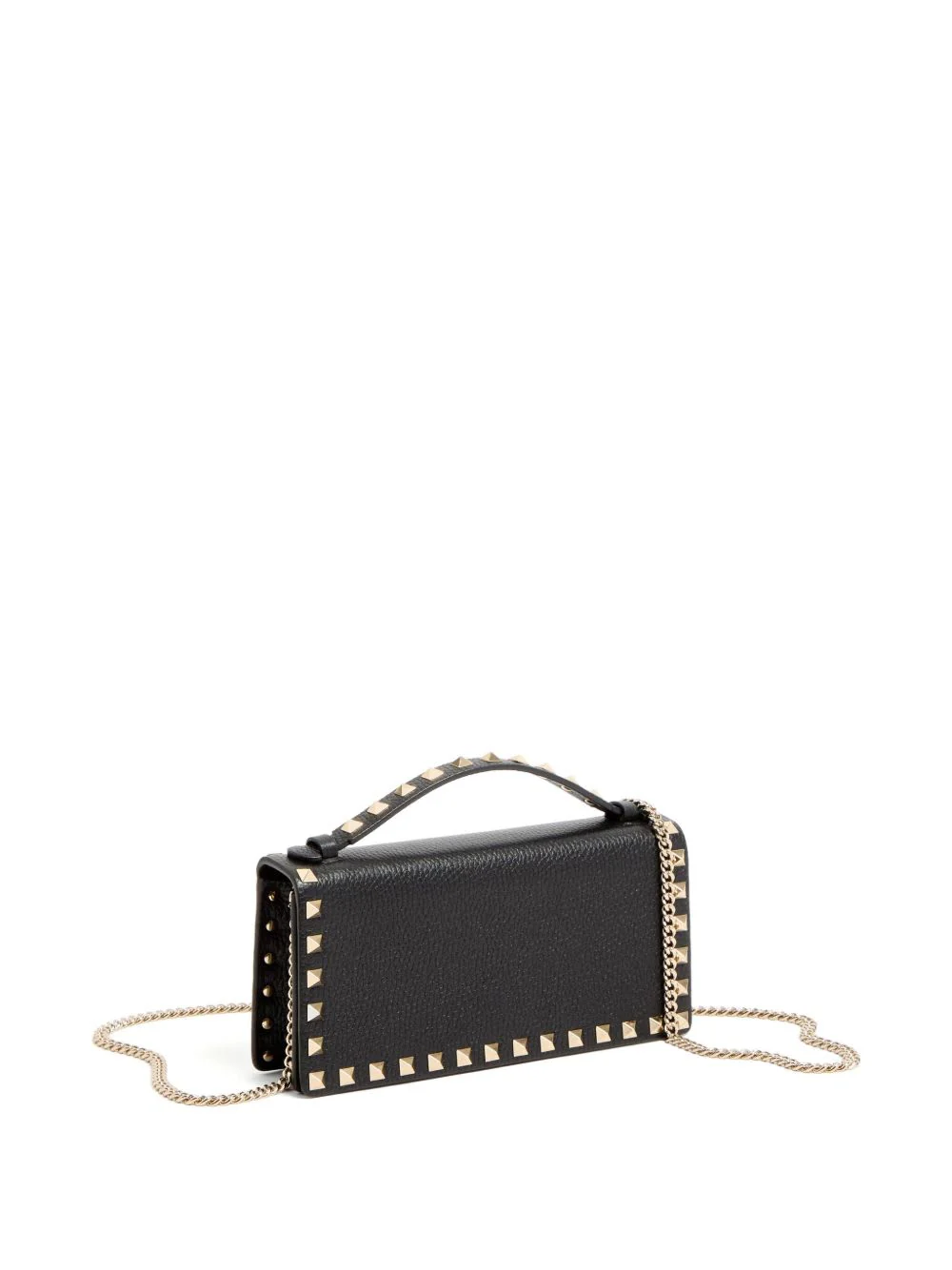 Valentino Garavani Rockstud Leather Wallet On Chain - Black - Image 2