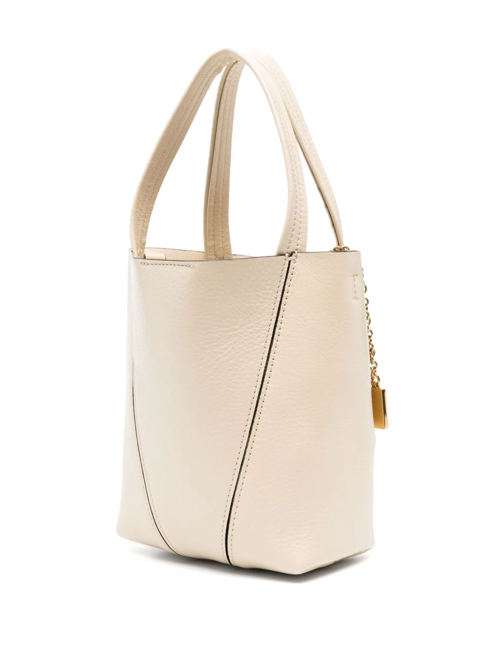 Chloé Spin Small Leather Tote - Beige - Image 4