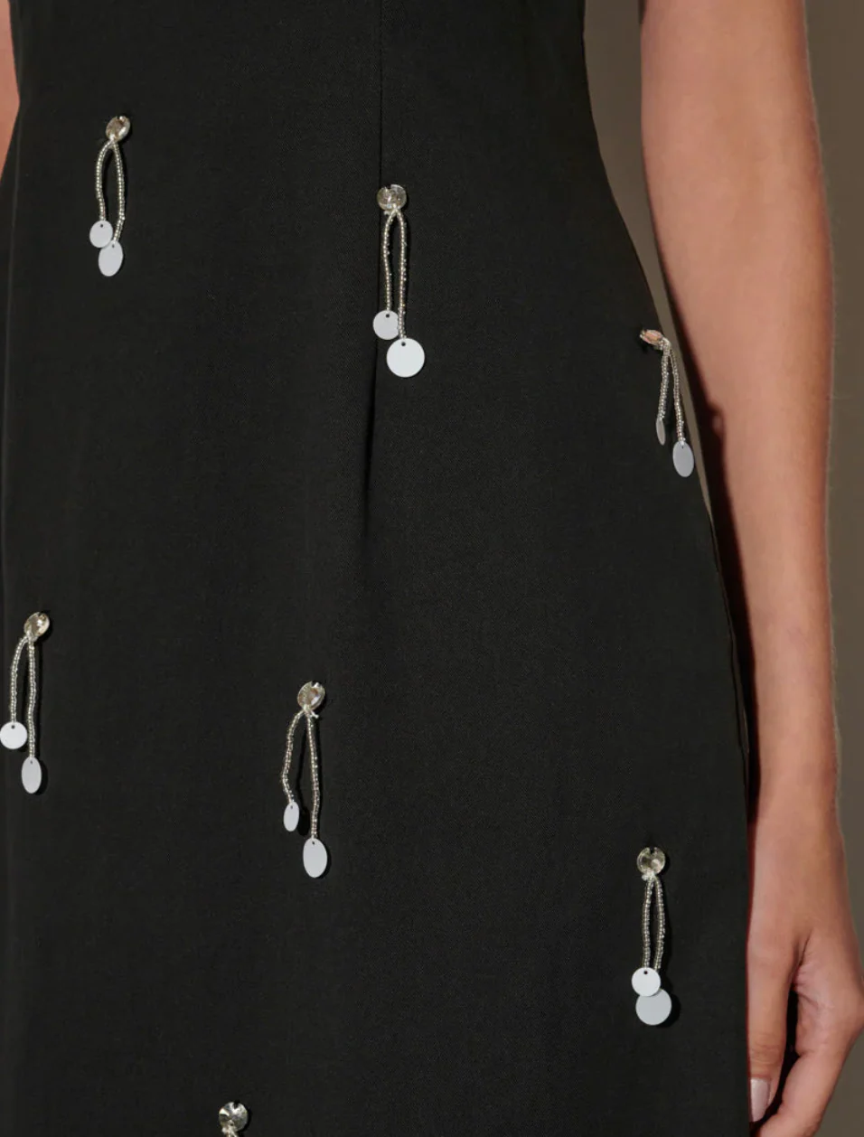 Ghospell Augusta Embellished Midi Dress - Coal Black - Image 2