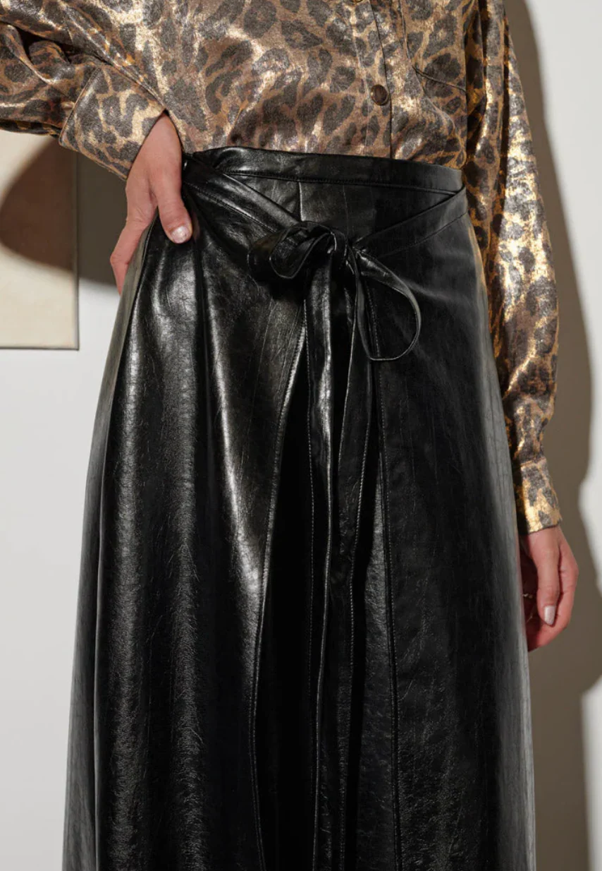 Ghospell Louise Midi Skirt - Coal Black - Image 2