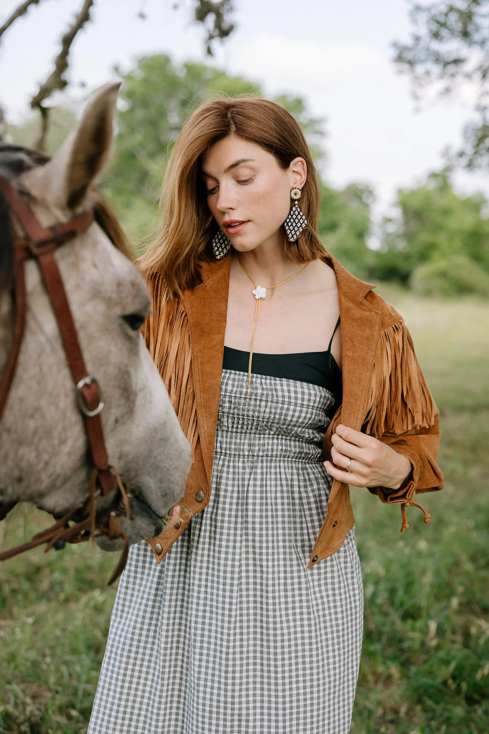 Noonday Collection Beaded Gingham Earrings - Image 4