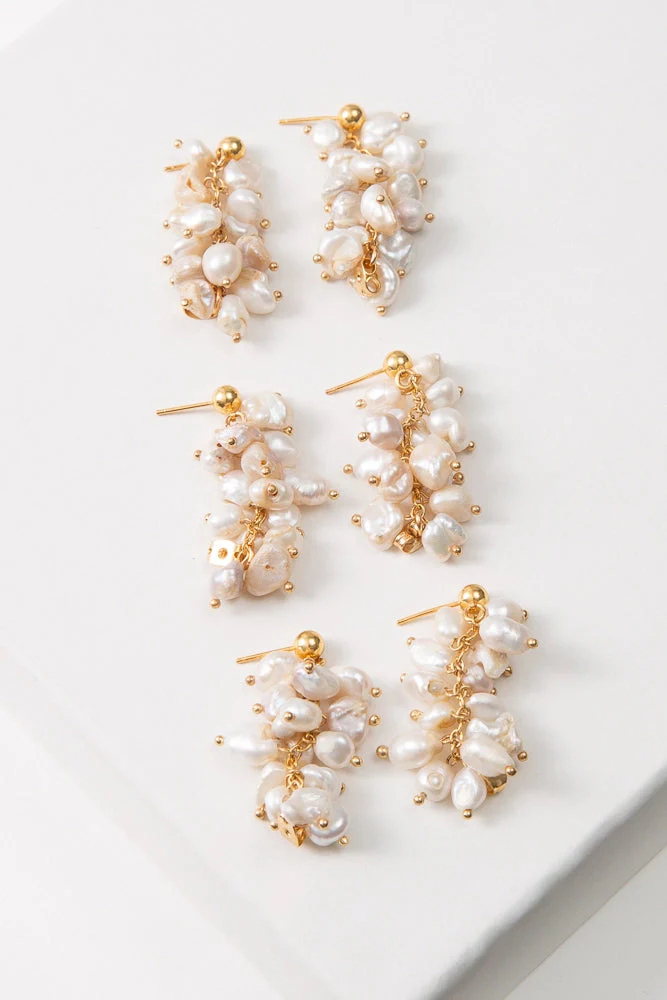 Noonday Collection Convertible Pearl Cluster Earrings - Image 3