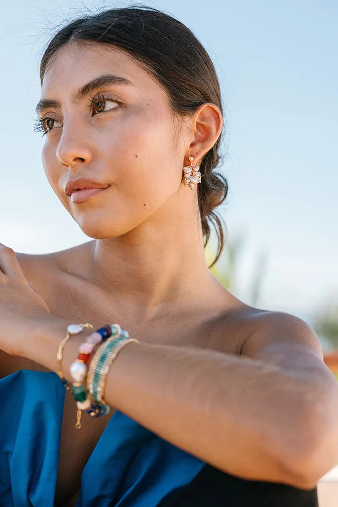 Noonday Collection Convertible Pearl Cluster Earrings - Image 4