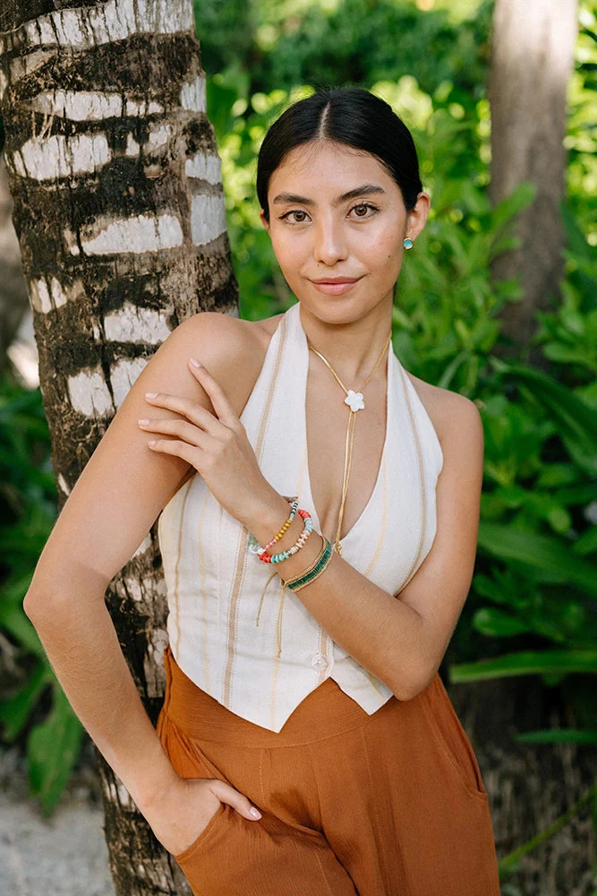 Noonday Collection Plumeria Lariat Necklace - Image 3