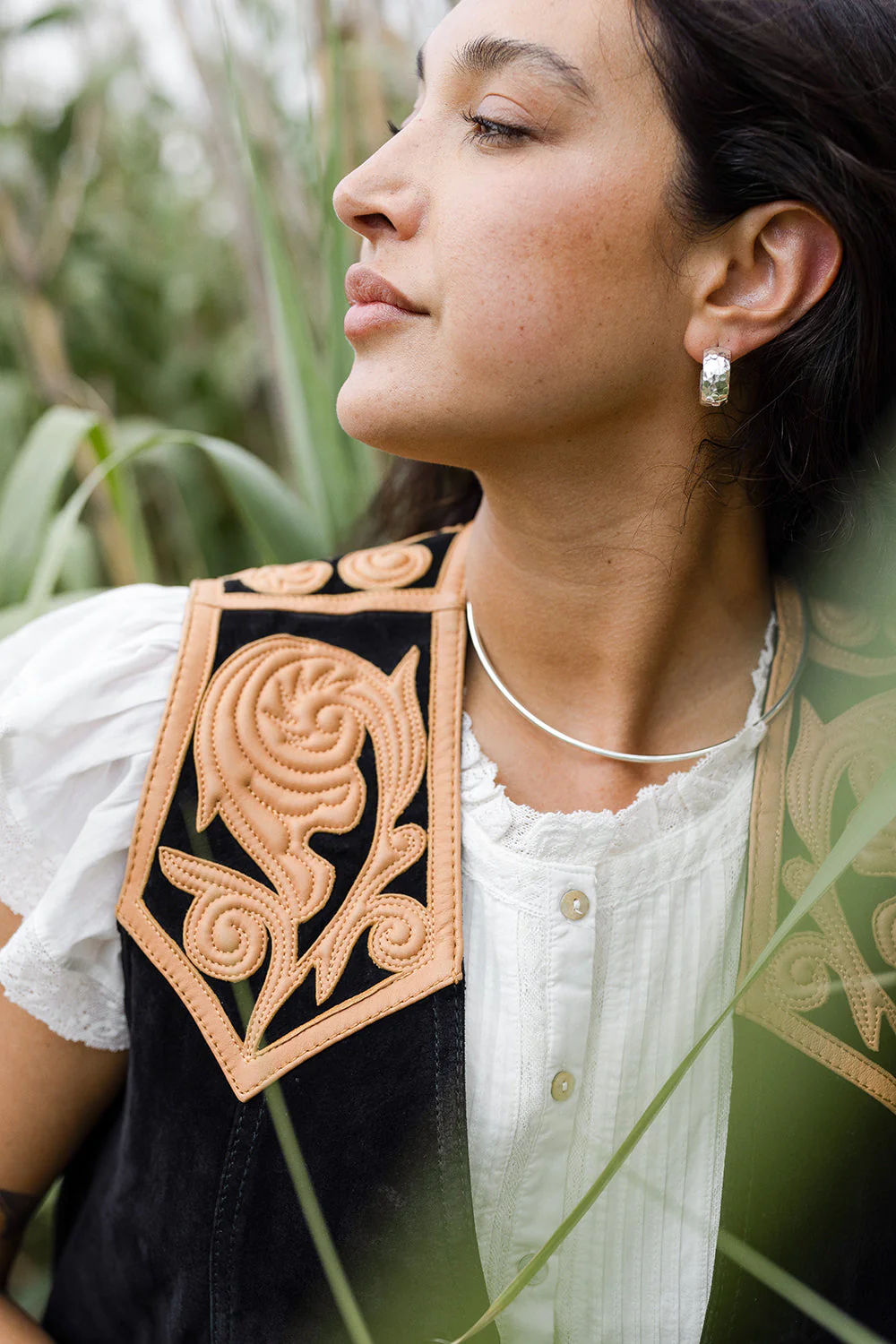 Noonday Collection Wide Hammered Hoops Earrings - Image 2