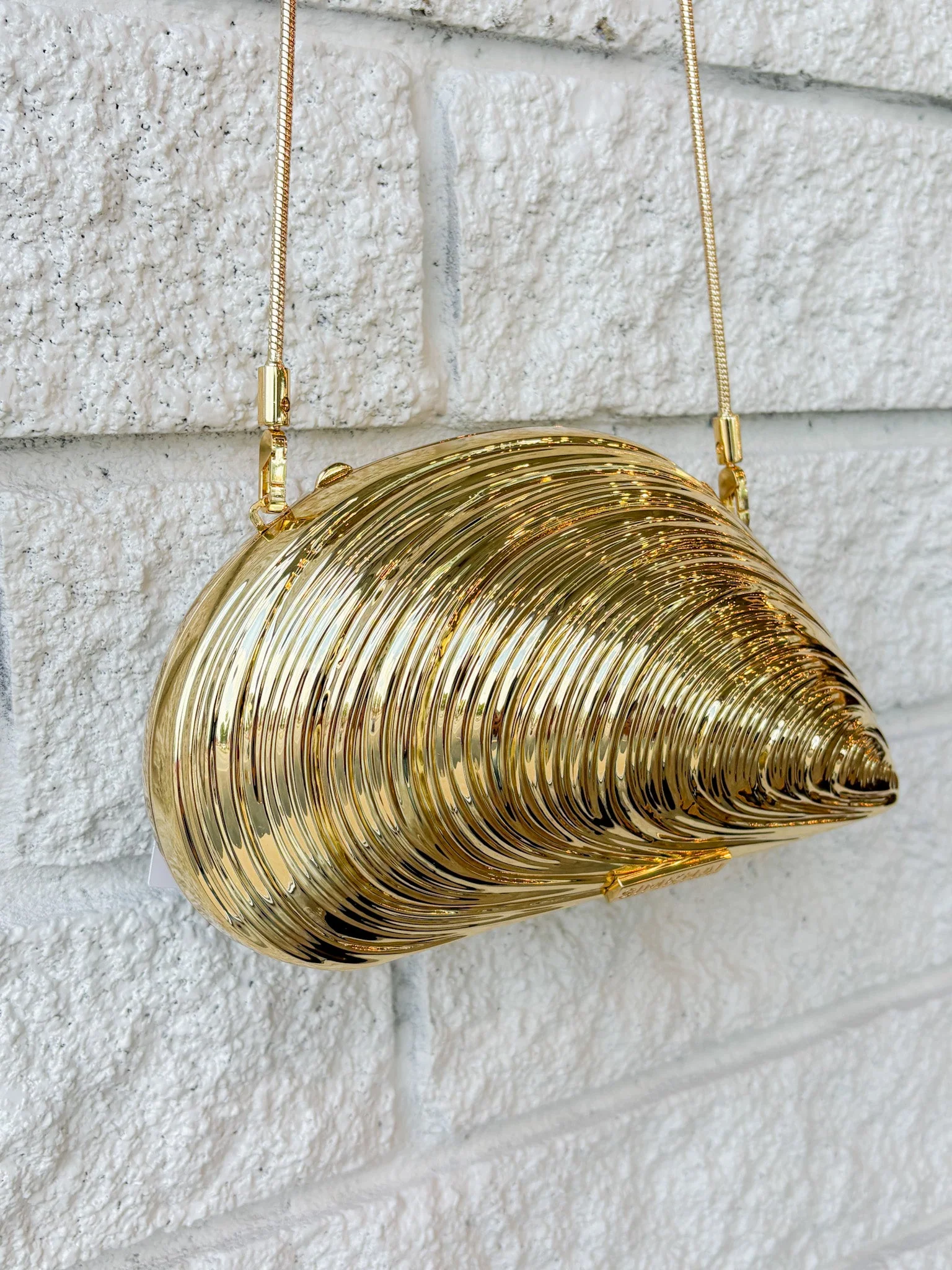 Jonathan Simkhai Bridget Metal Oyster Shell Clutch - Gold - Image 2