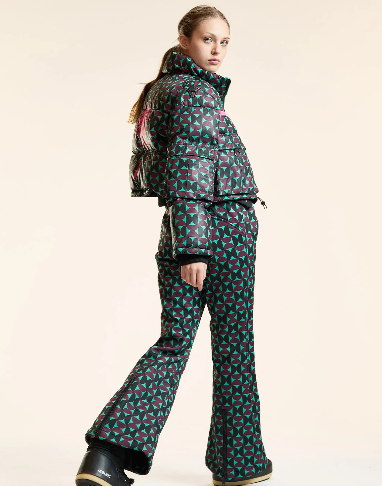 Cynthia Rowley Art Nouveau Ski Pants - Burgundy - Image 3