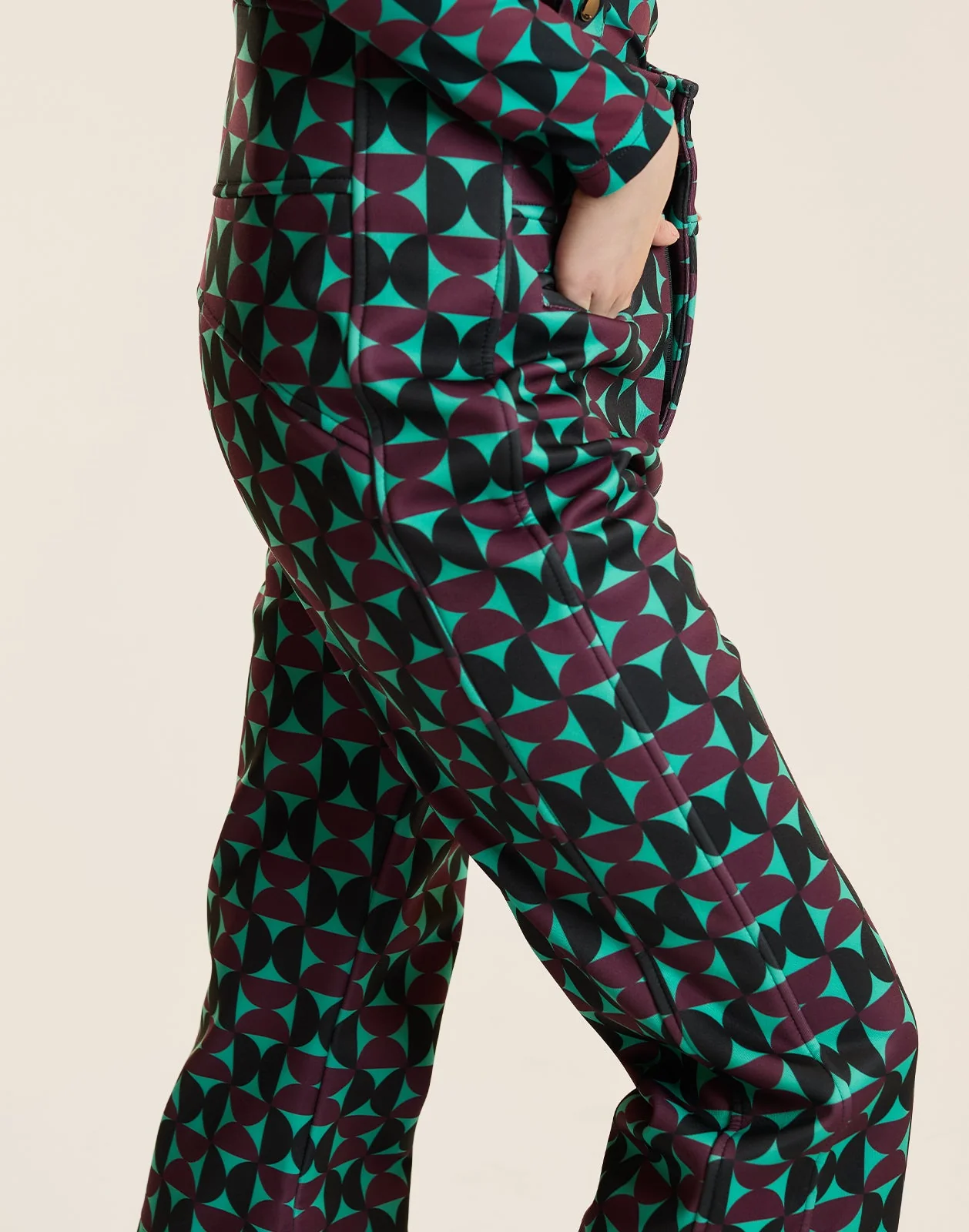 Cynthia Rowley Art Nouveau Ski Pants - Burgundy - Image 6