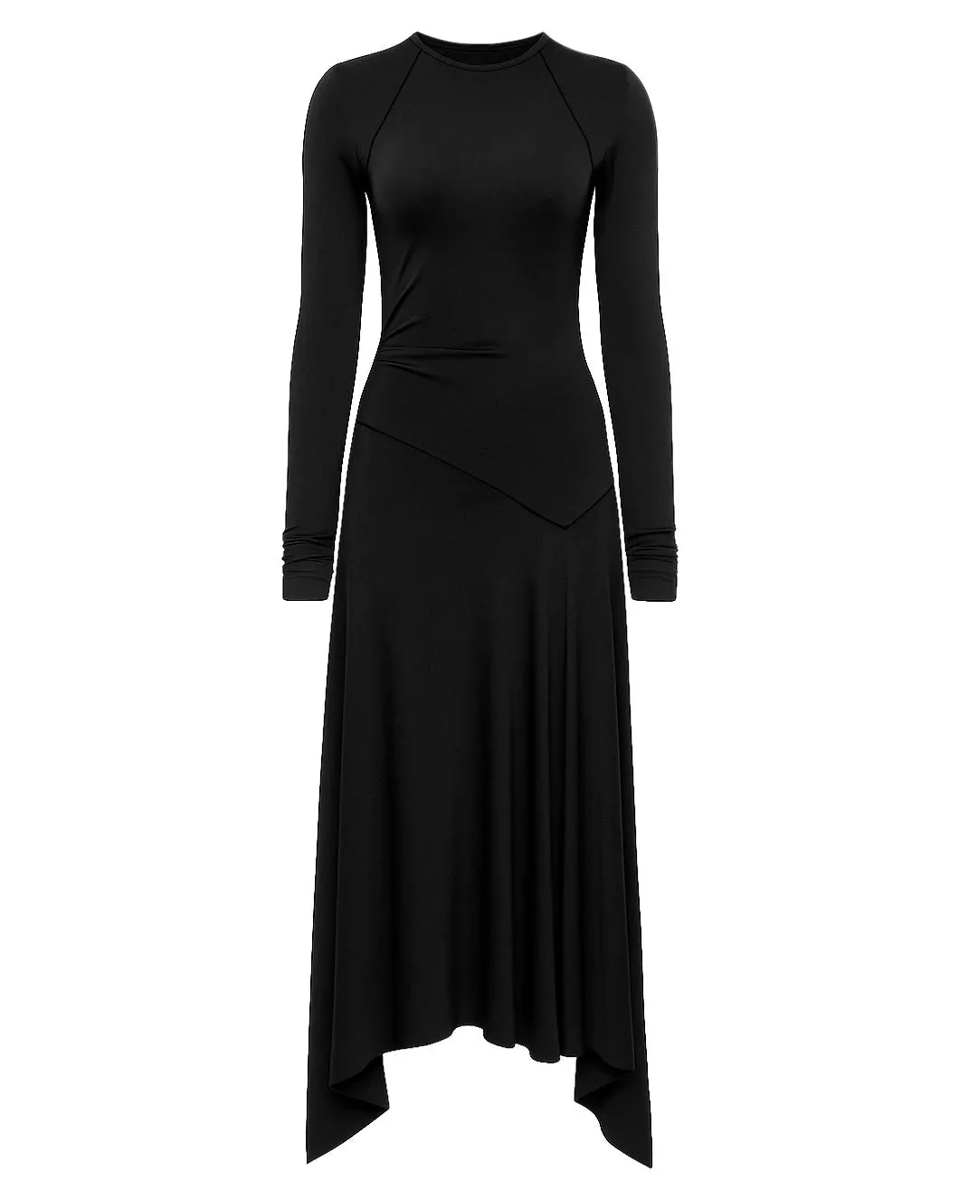 Victoria Beckham Long Sleeve Midi Dress - Black