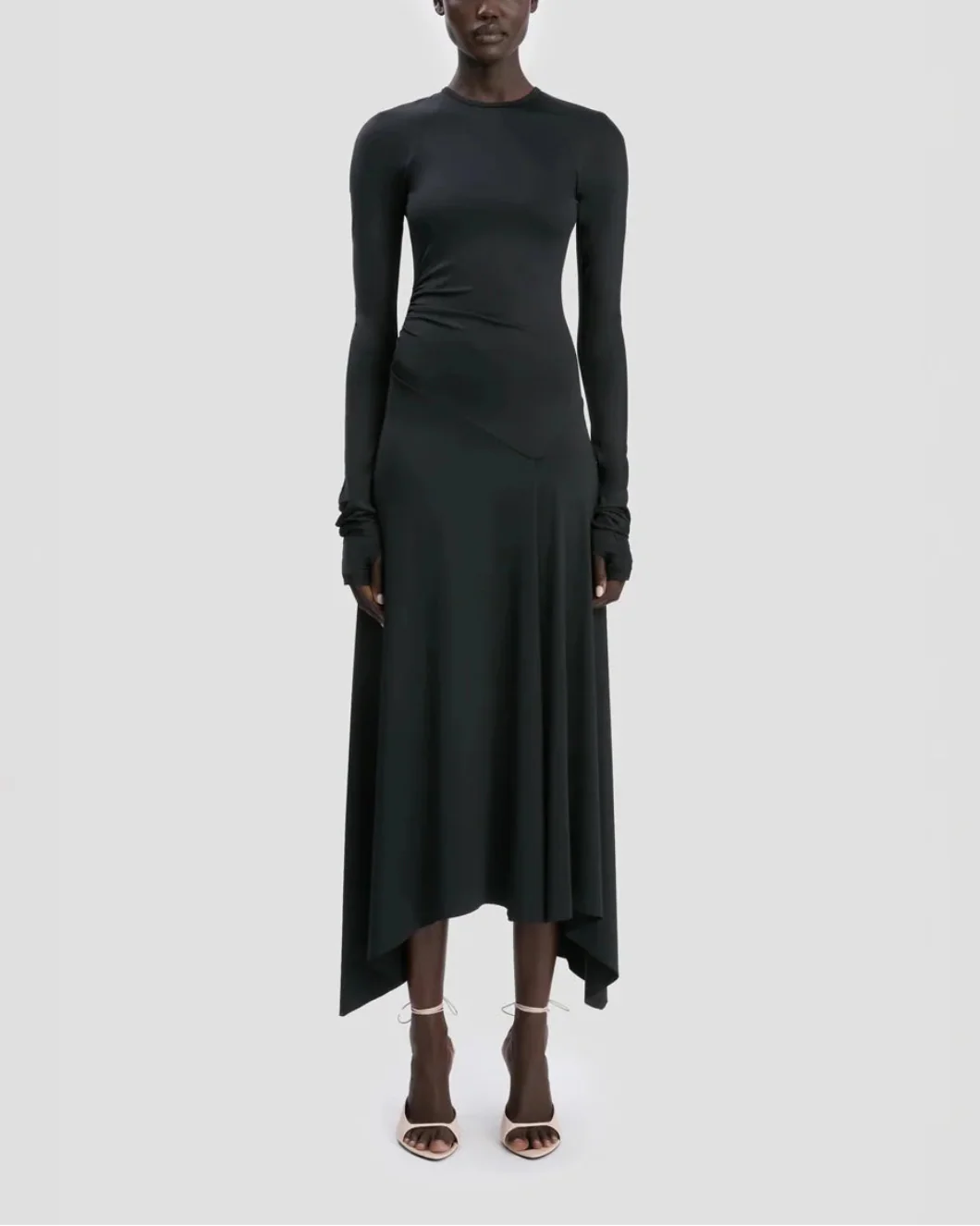 Victoria Beckham Long Sleeve Midi Dress - Black - Image 2