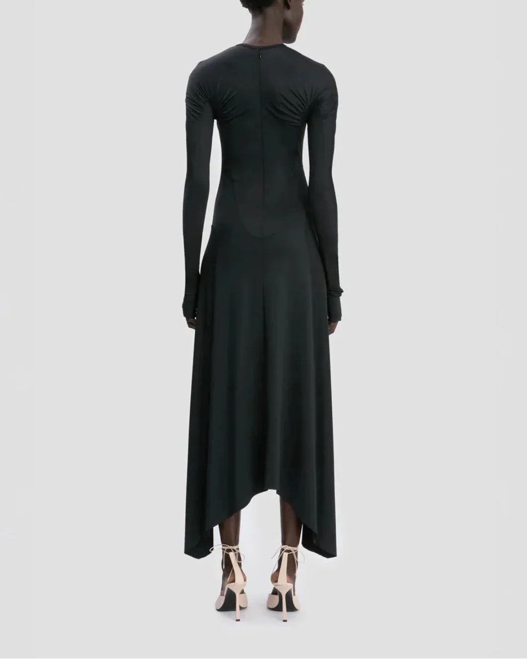 Victoria Beckham Long Sleeve Midi Dress - Black - Image 4