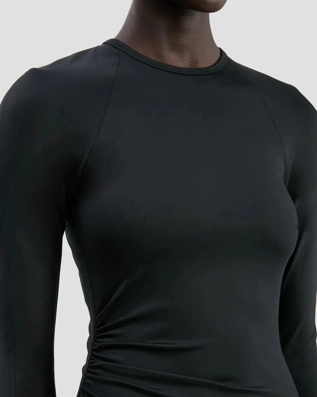 Victoria Beckham Long Sleeve Midi Dress - Black - Image 5