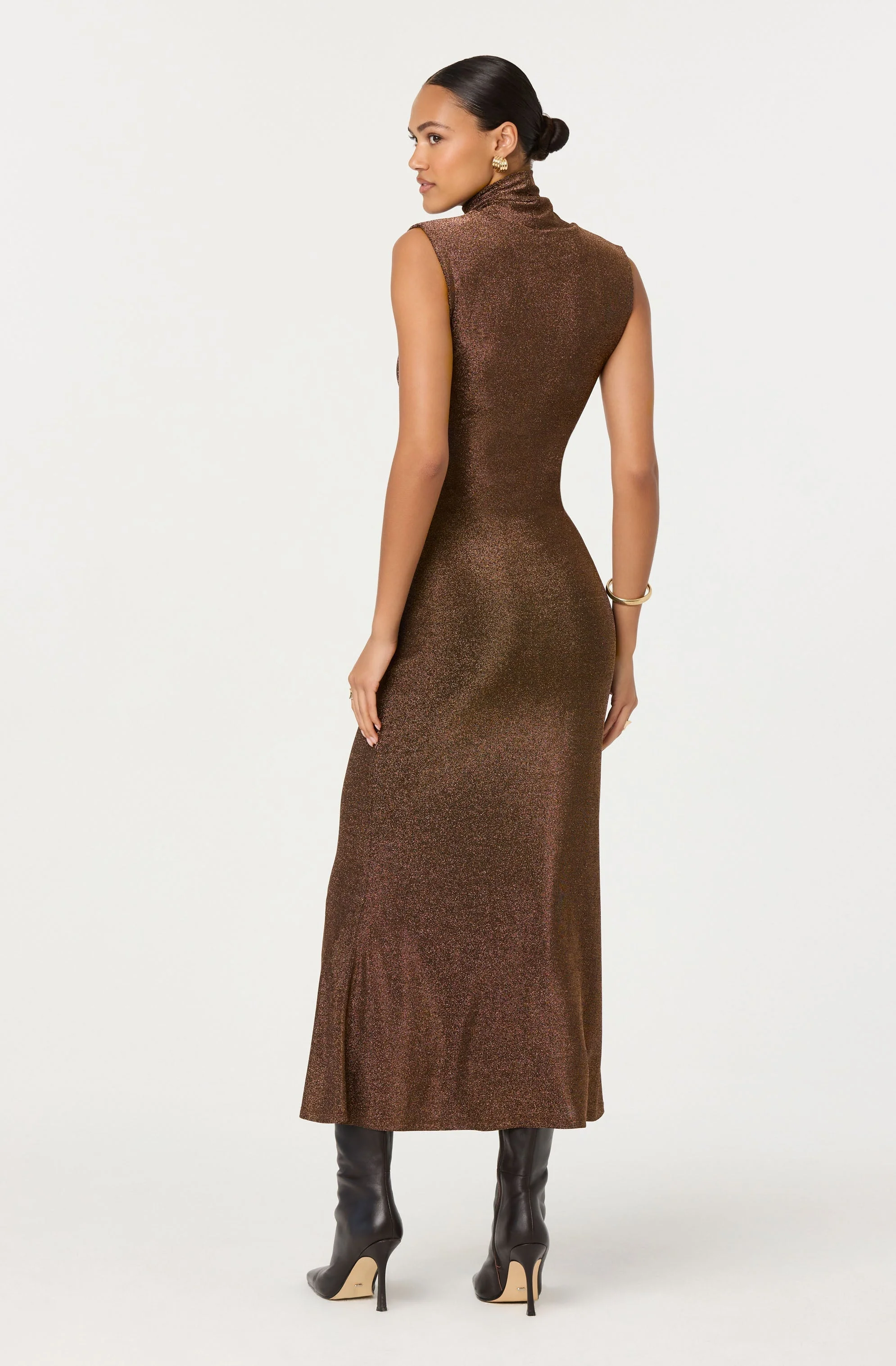 ASTR The Label Riana Metallic Twist Front Maxi Dress - Image 2