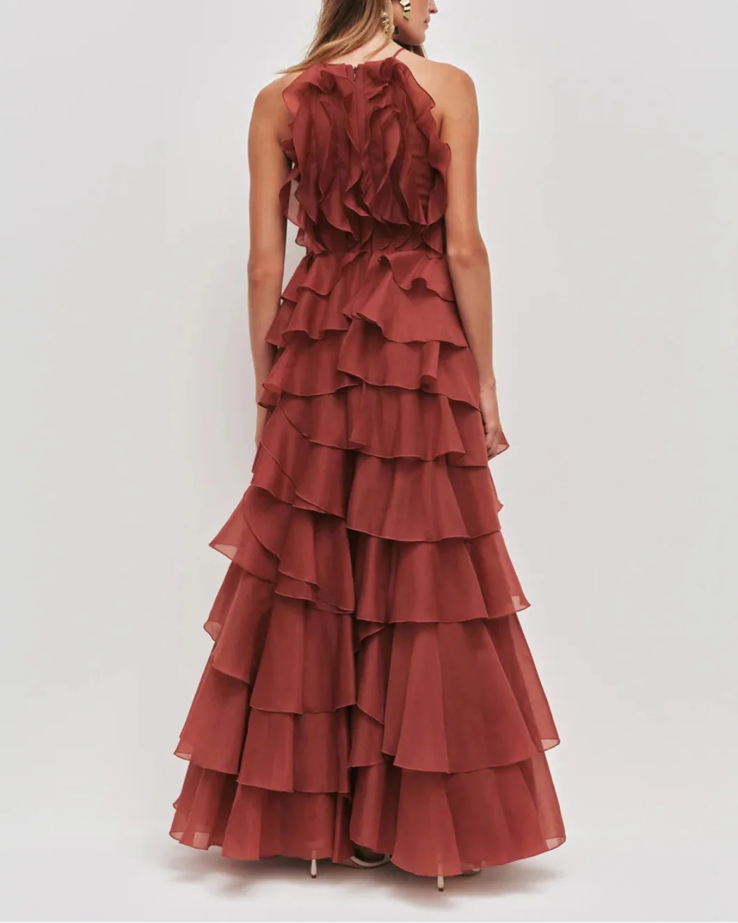 Aje Cleo Gown - Rust - Image 4