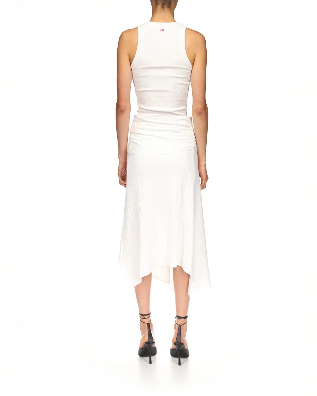 Victoria Beckham Twist Detail Midi Skirt - White - Image 3