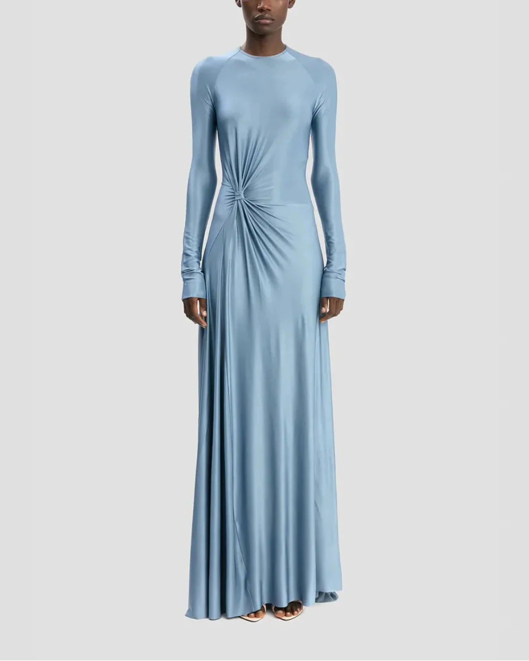 Victoria Beckham Twist Waist Gown - Stone - Image 2